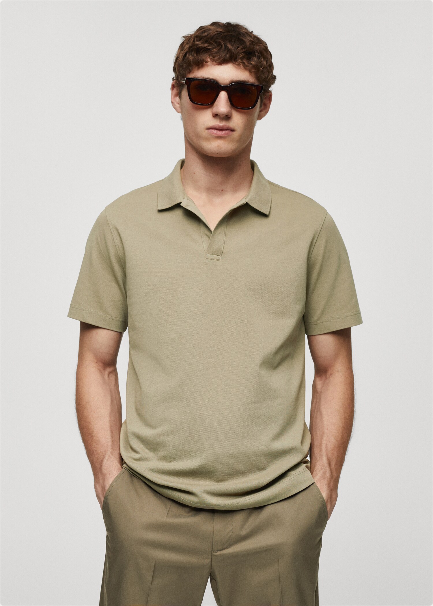 Cotton piqué polo shirt - Medium plane