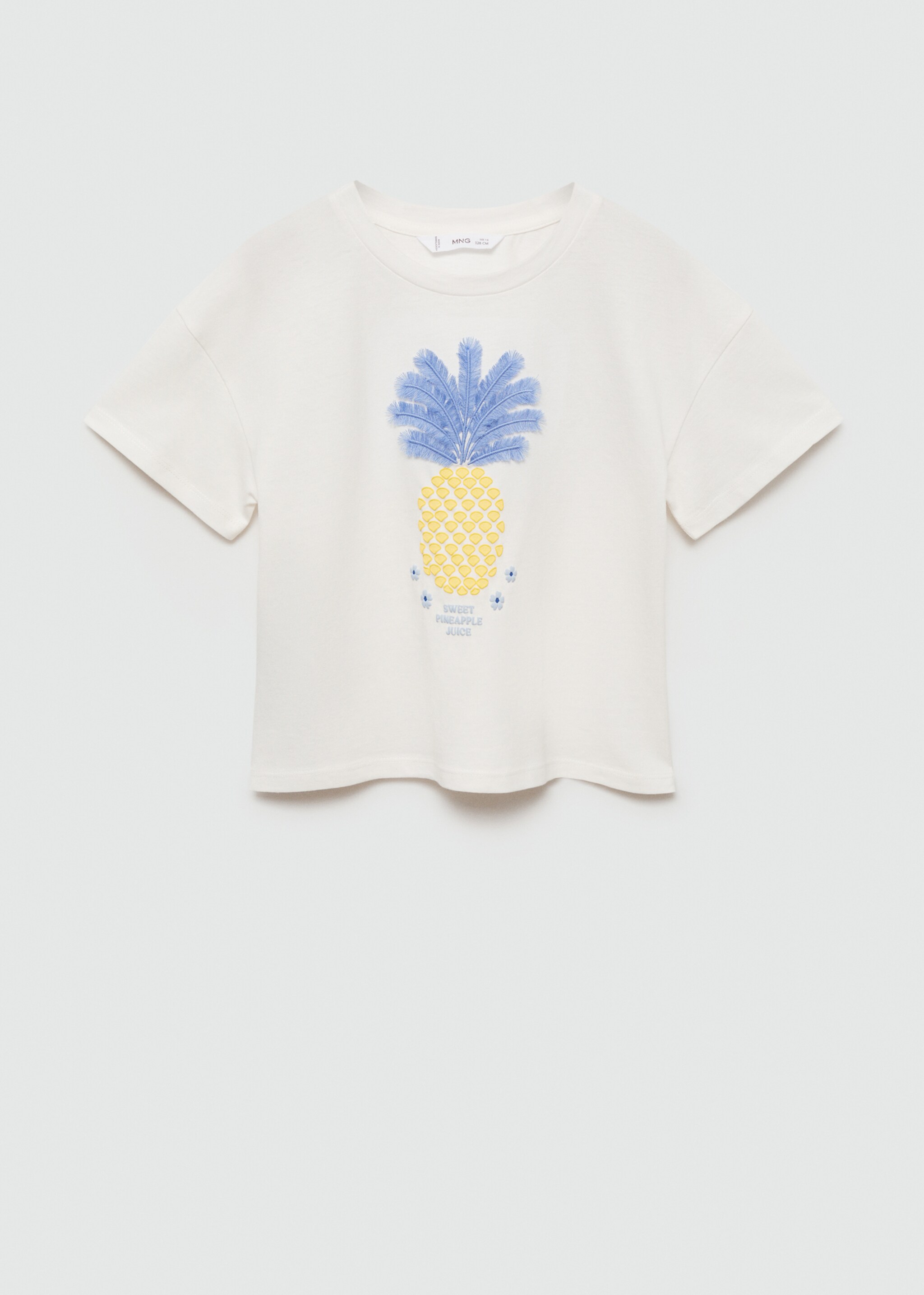 Baumwoll-T-Shirt mit aufgeprägtem Ananas-Muster - Artikel ohne Model