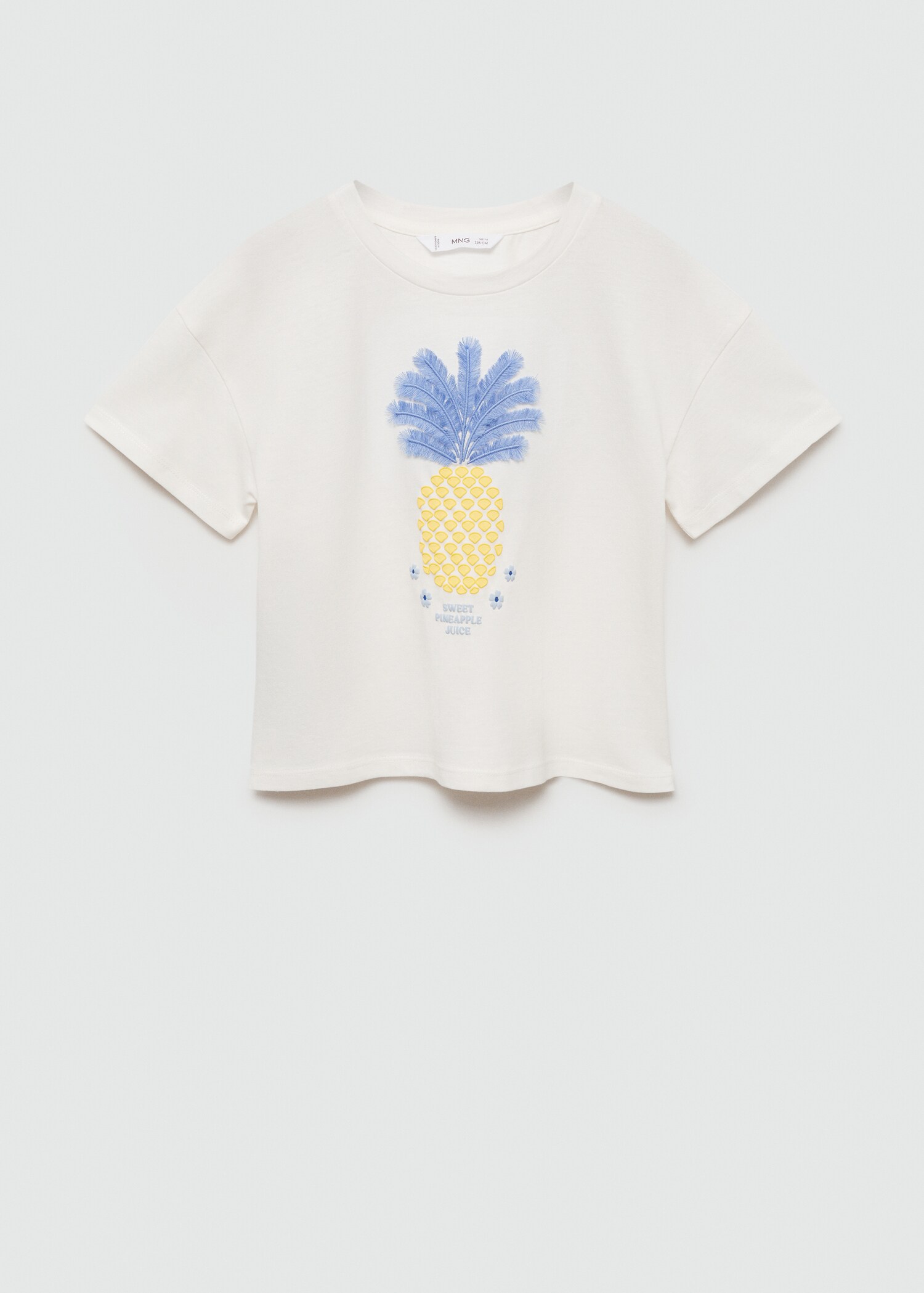 Baumwoll-T-Shirt mit aufgeprägtem Ananas-Muster - Artikel ohne Model