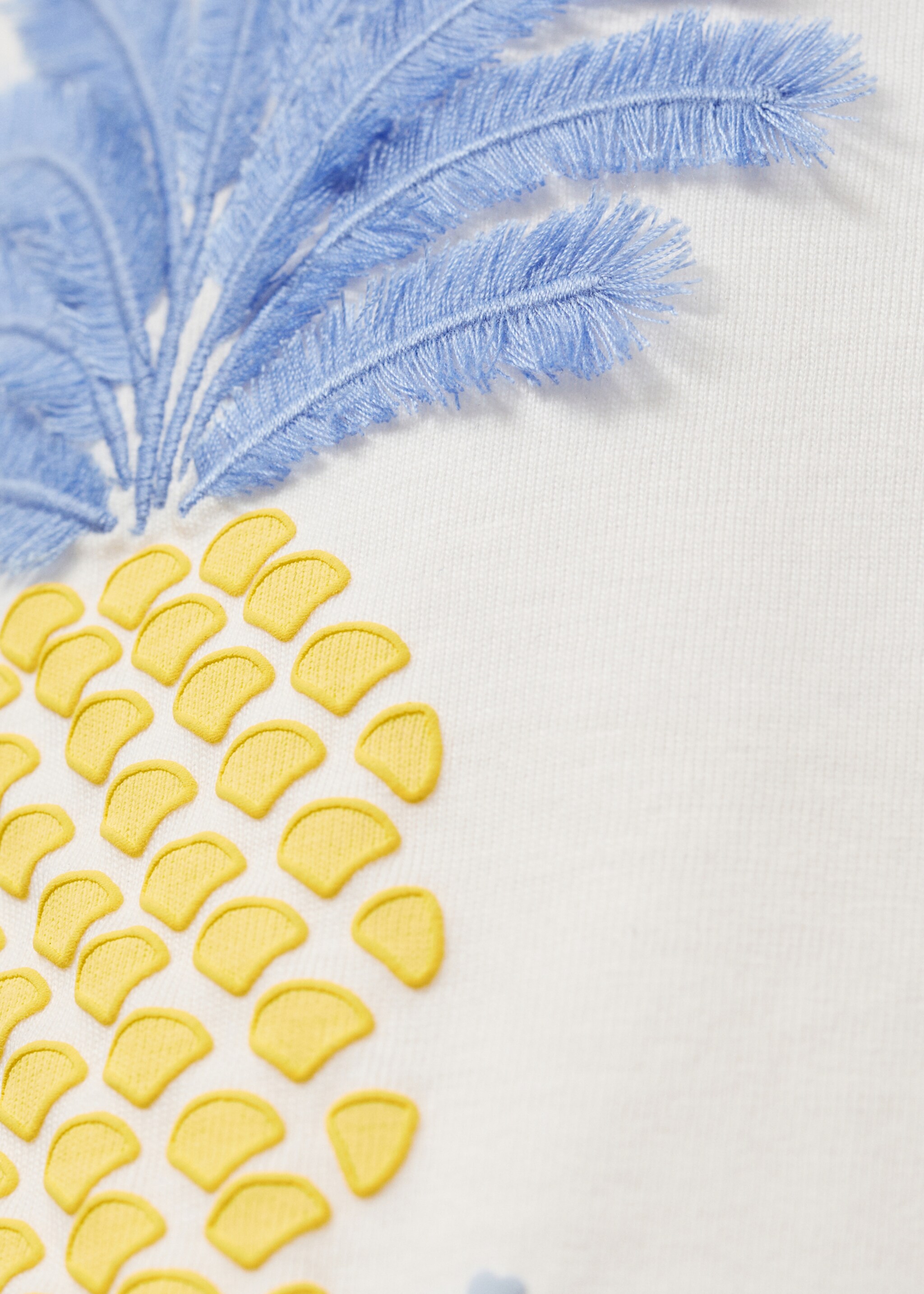 Baumwoll-T-Shirt mit aufgeprägtem Ananas-Muster - Detail des Artikels 0
