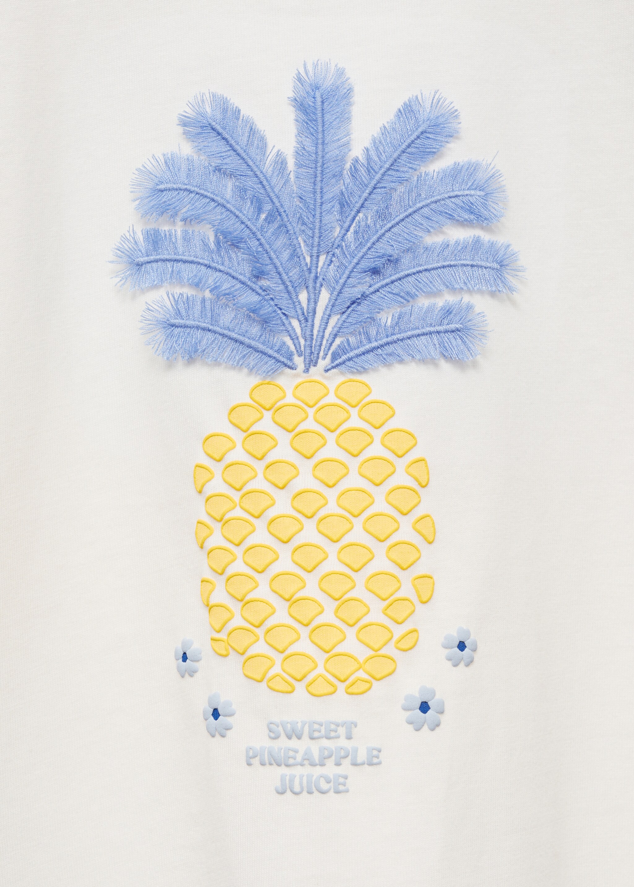 Baumwoll-T-Shirt mit aufgeprägtem Ananas-Muster - Detail des Artikels 8