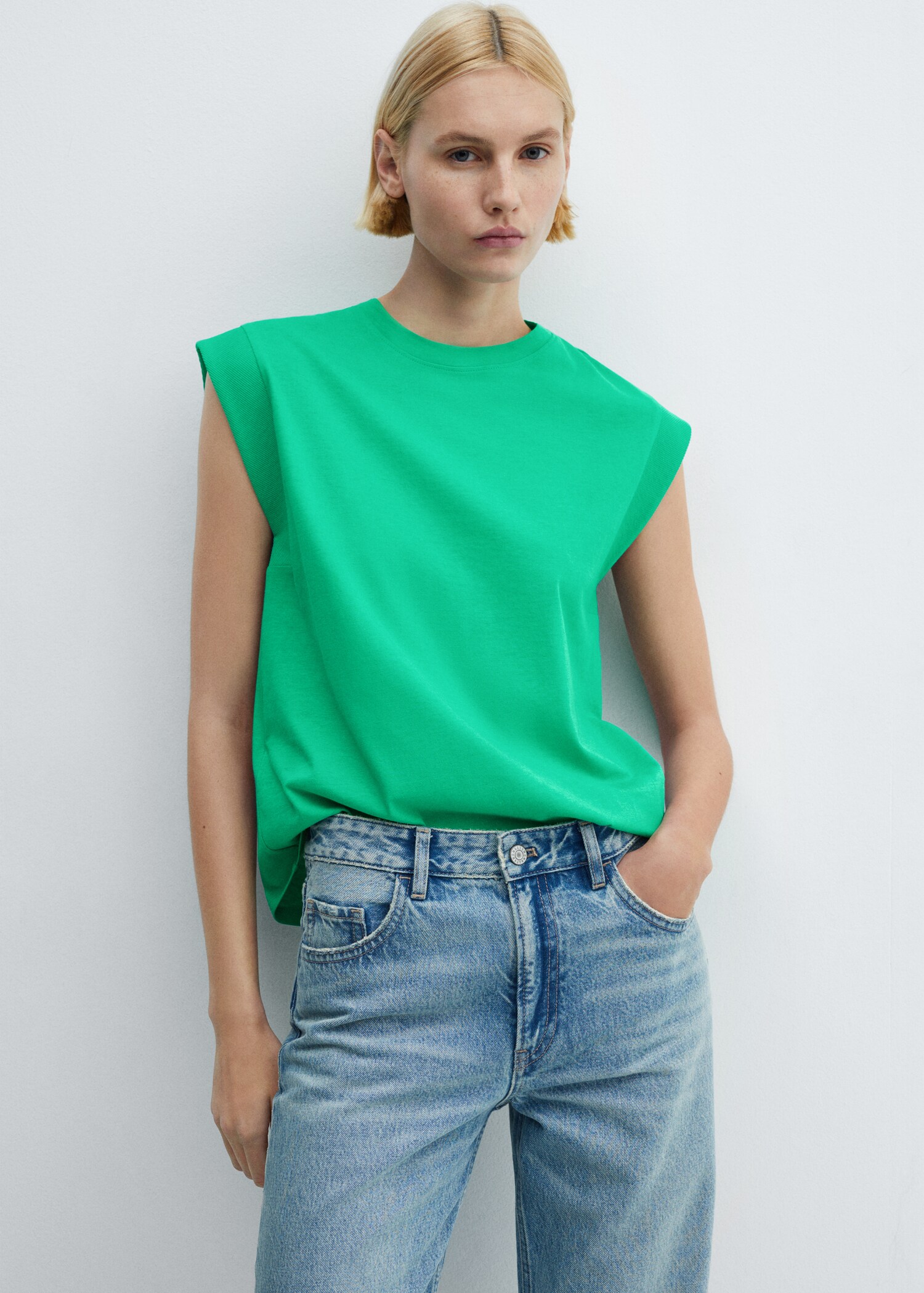 Camiseta algodón cuello redondo - Plano medio