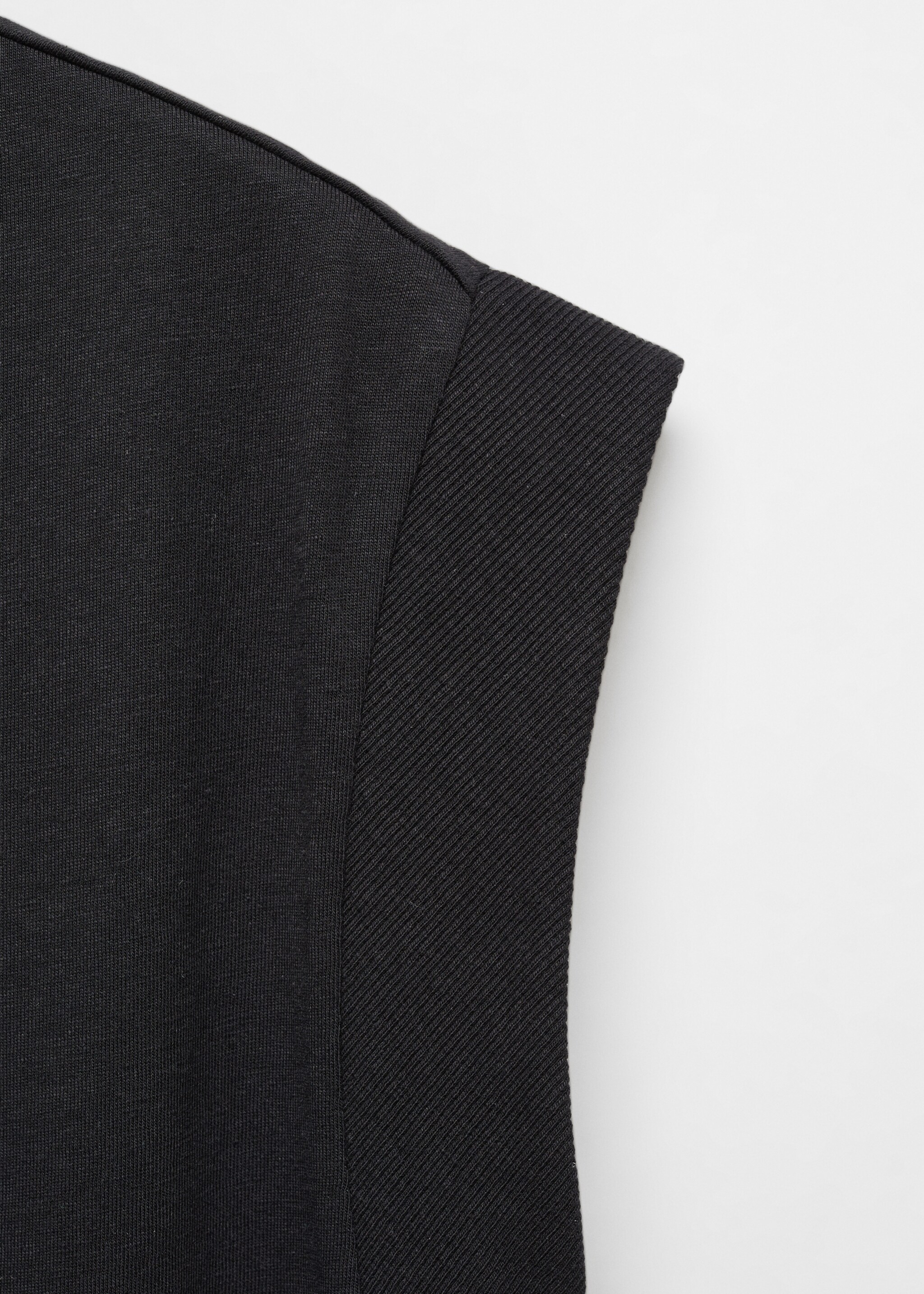 Rounded neck cotton t-shirt - Details of the article 8, Black. Ref: 67026328-00.