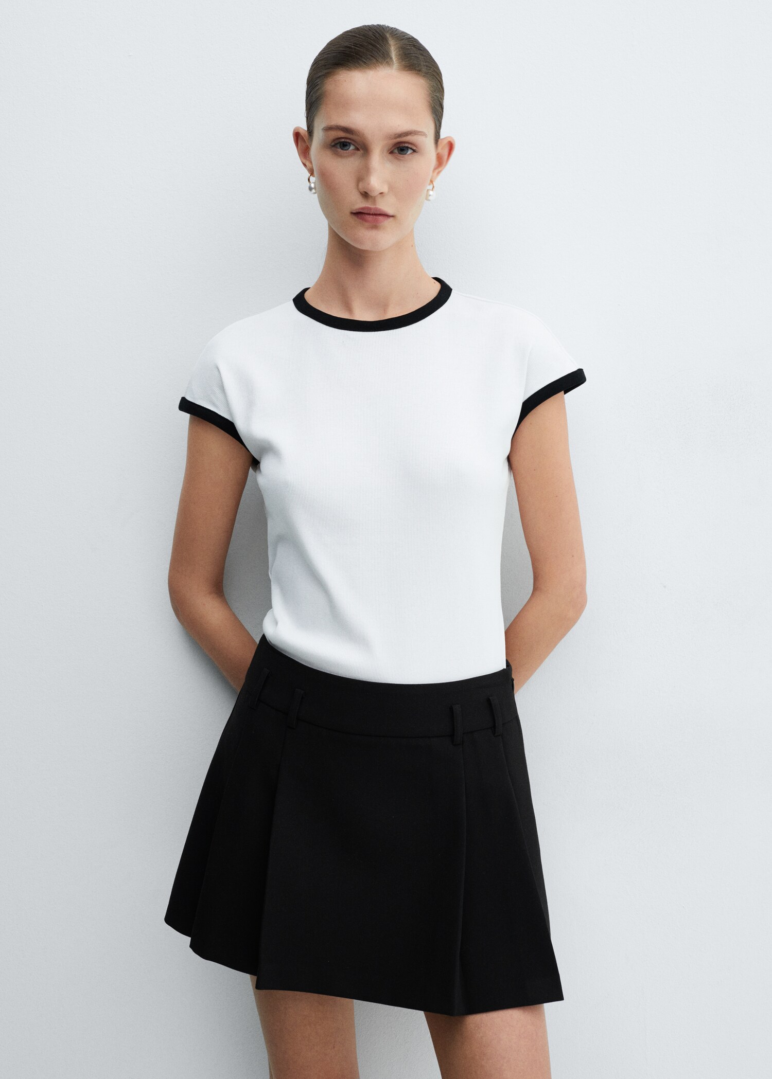 Contrast trim T-shirt - Medium plane