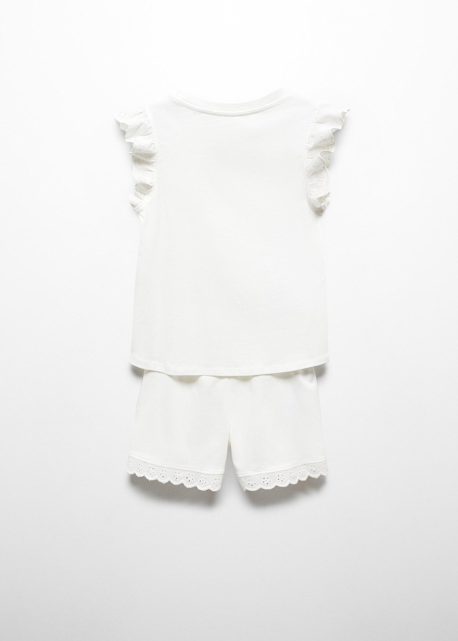 Ruffled cotton pyjamas - Reverse of the article
