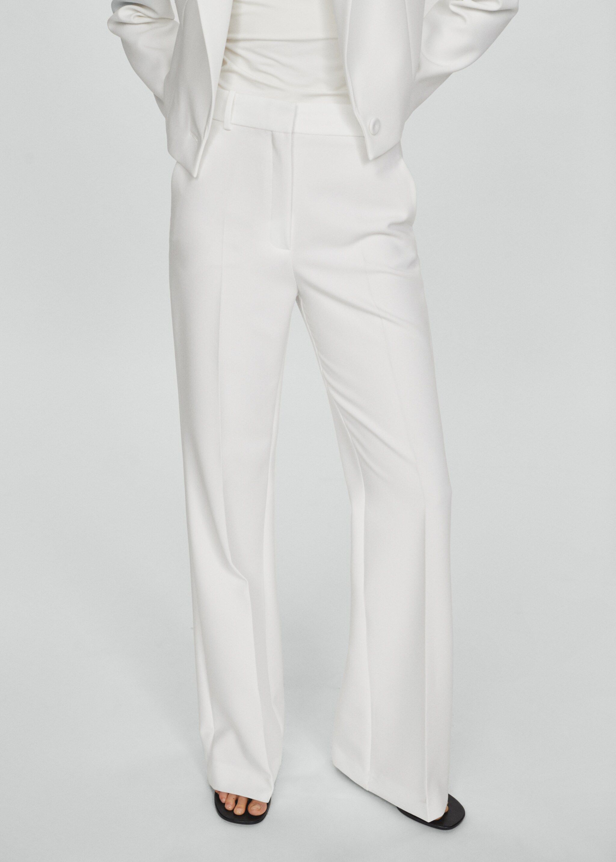 Straight suit trousers - Medium plane, White. Ref: 67026347-00.