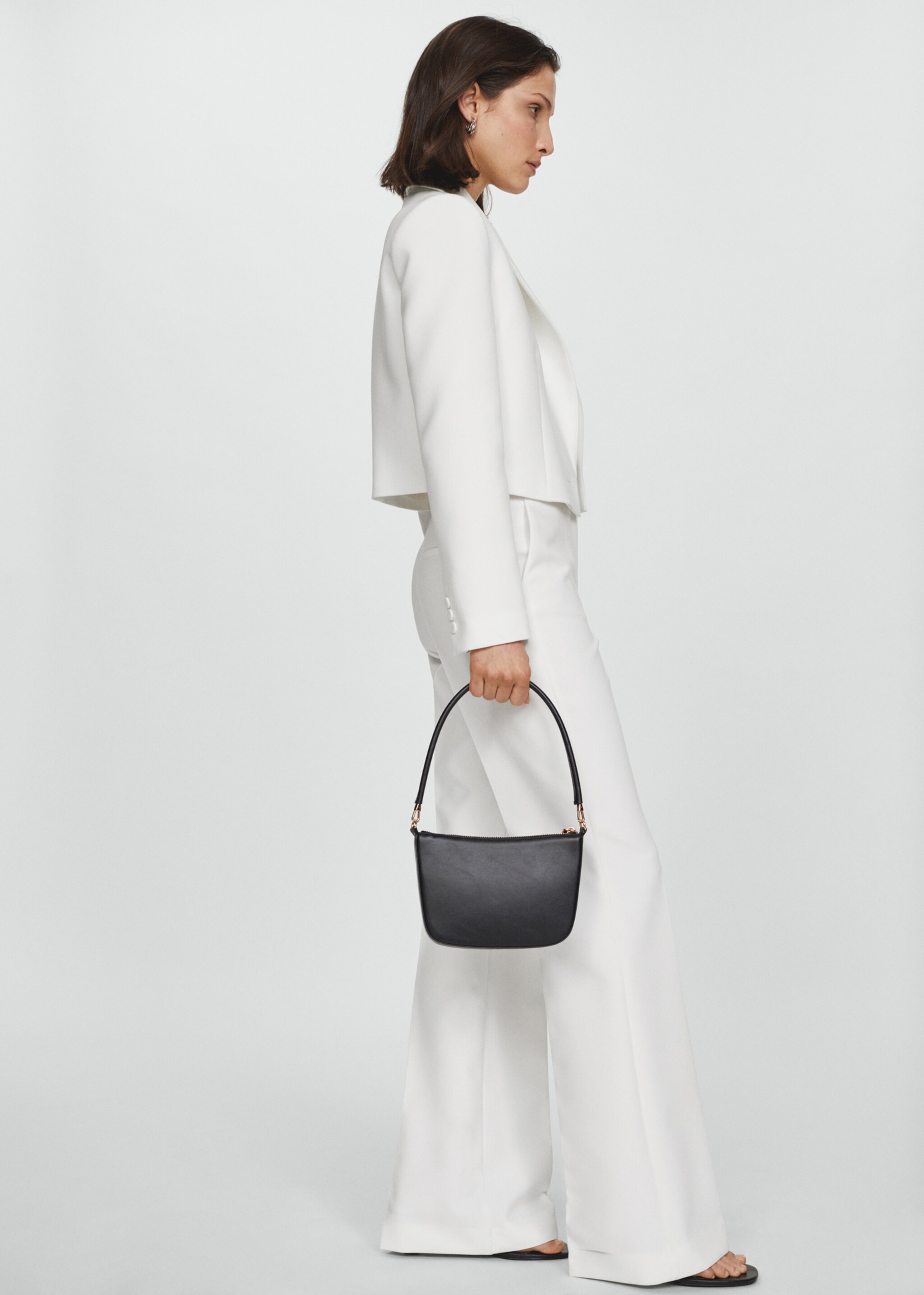 Straight suit trousers - Details of the article 2, White. Ref: 67026347-00.