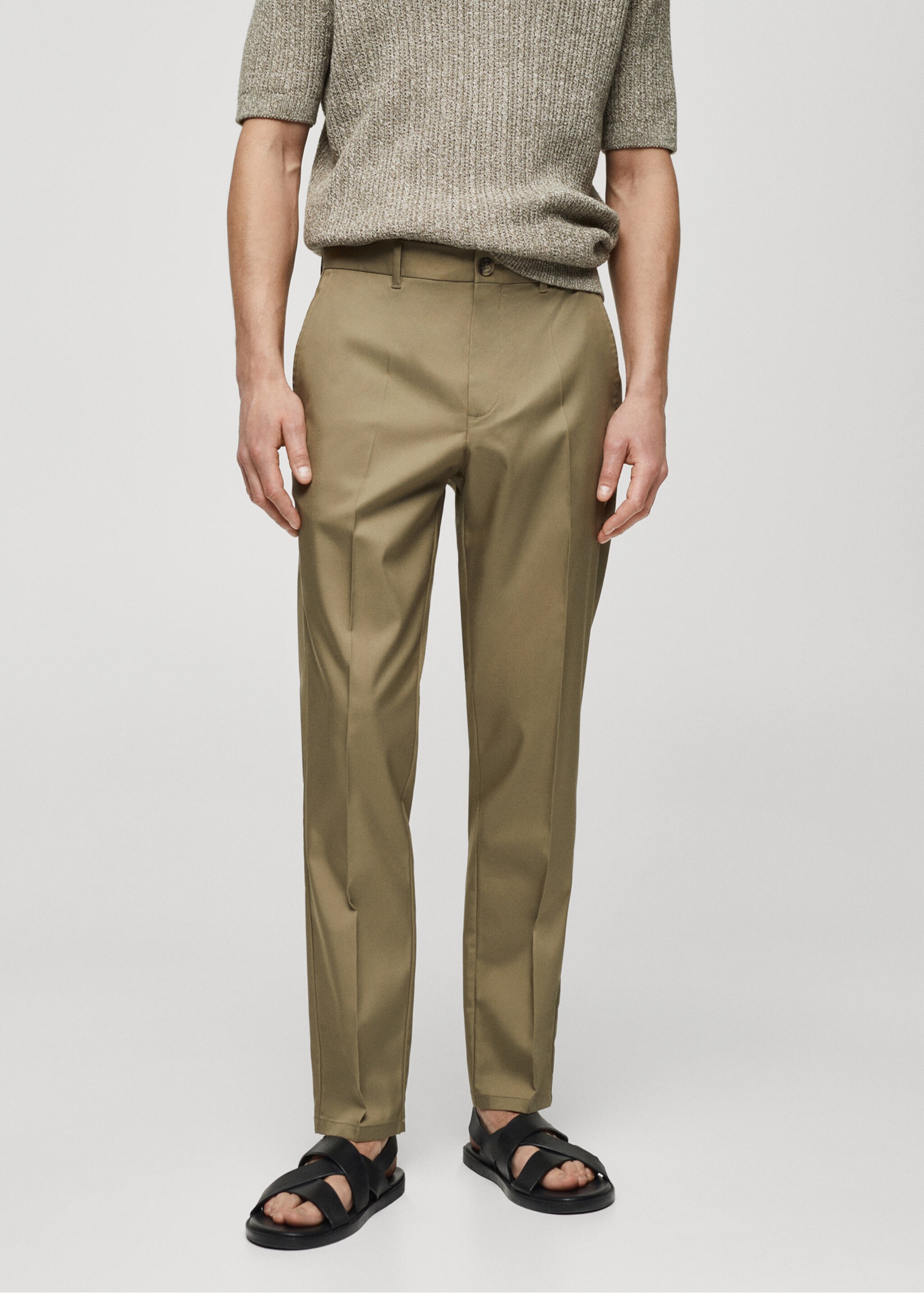 Slim fit lyocell pants - Medium plane