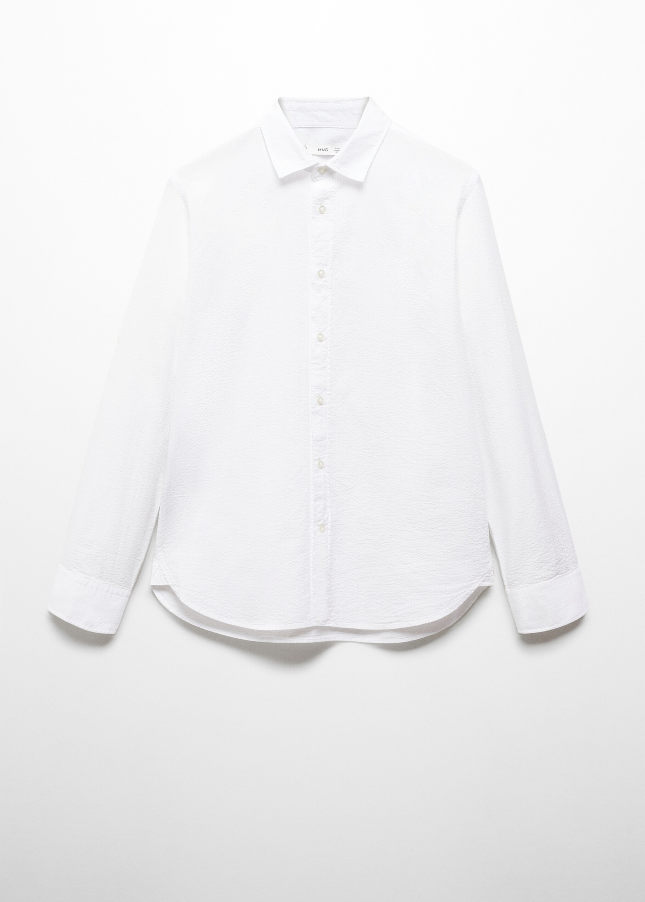 100% seersucker cotton shirt - Article without model, White. Ref: 67026729-00.