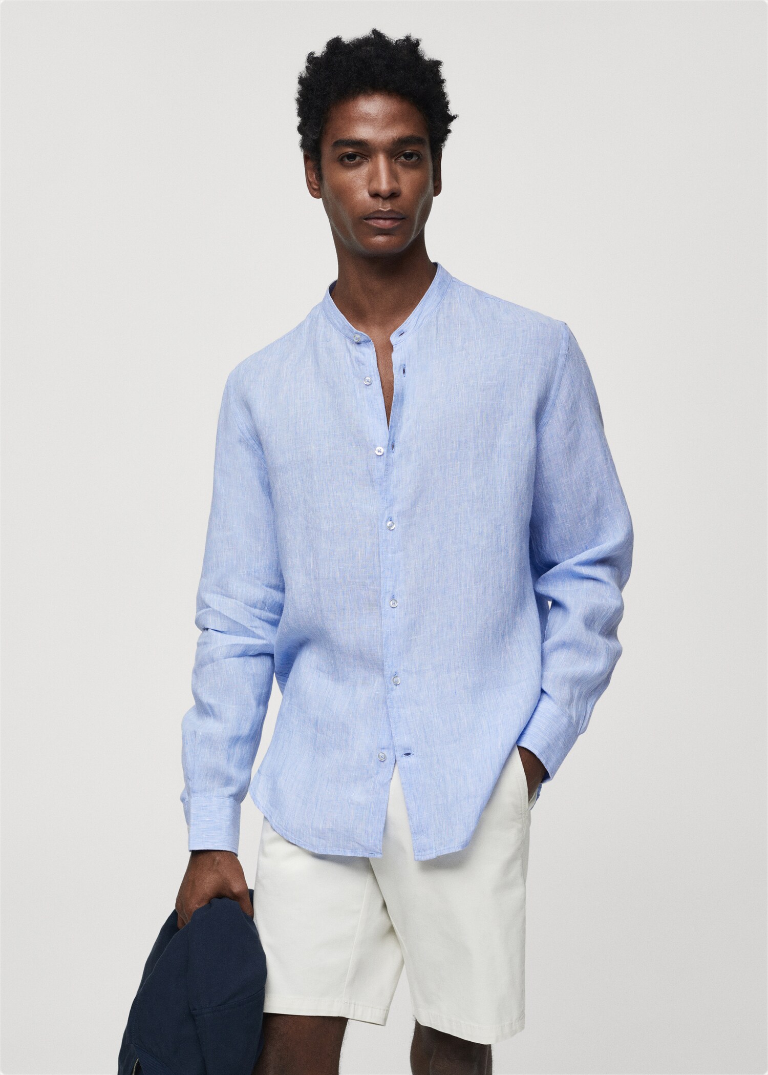 100% linen Mao collar shirt - Medium plane