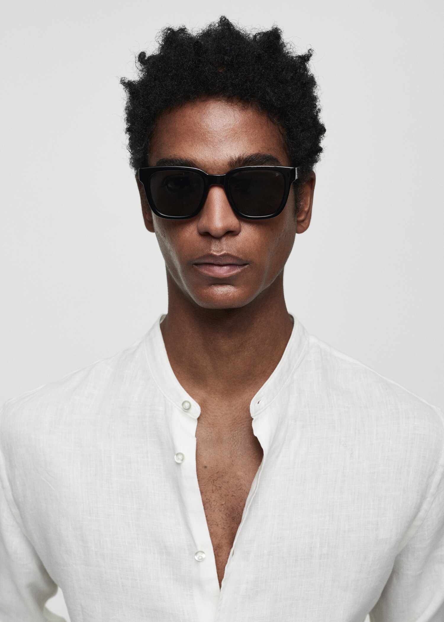 100% linen Mao collar shirt - Details of the article 1