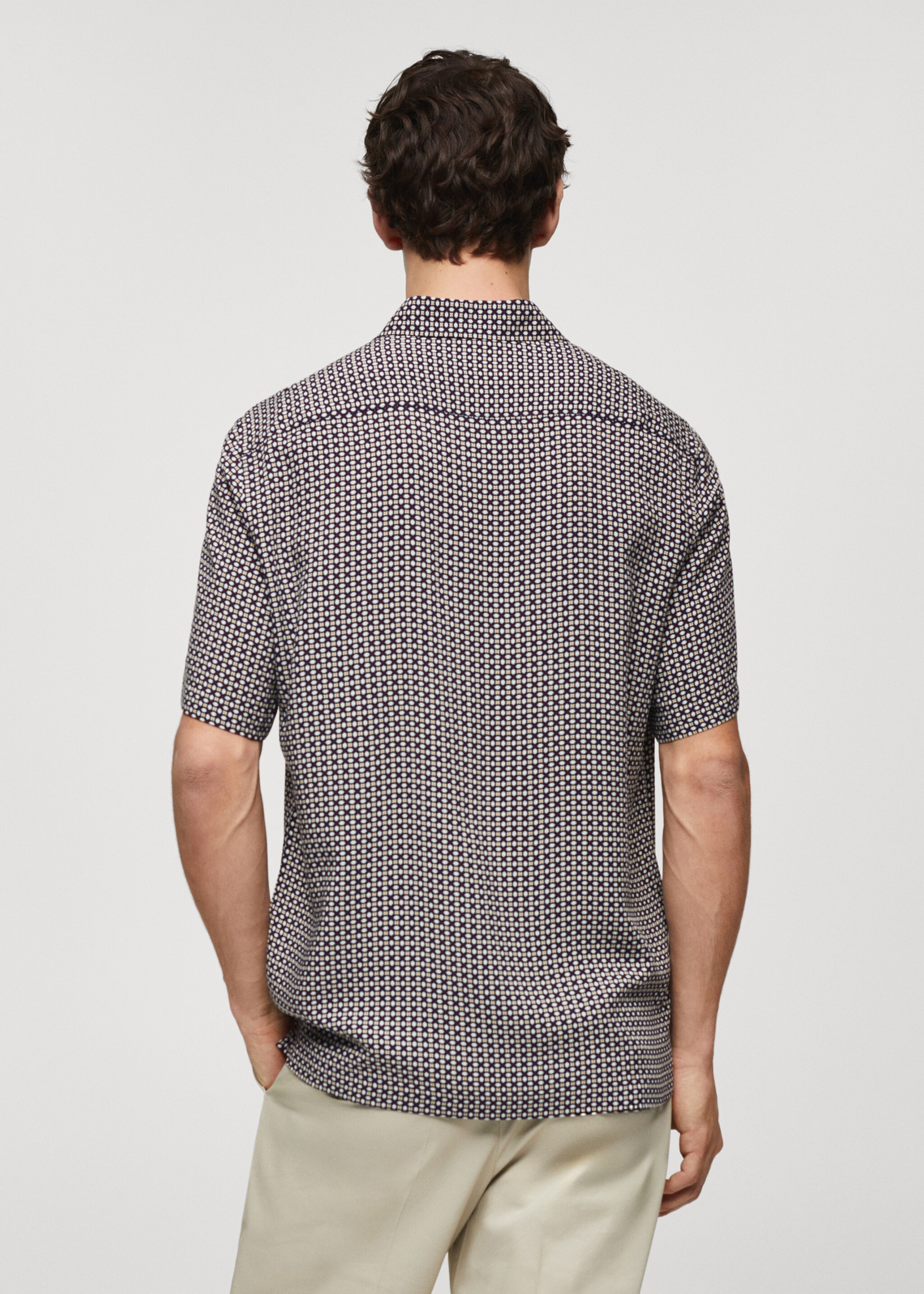 Regular-fit short-sleeved printed shirt - Reverse of the article
