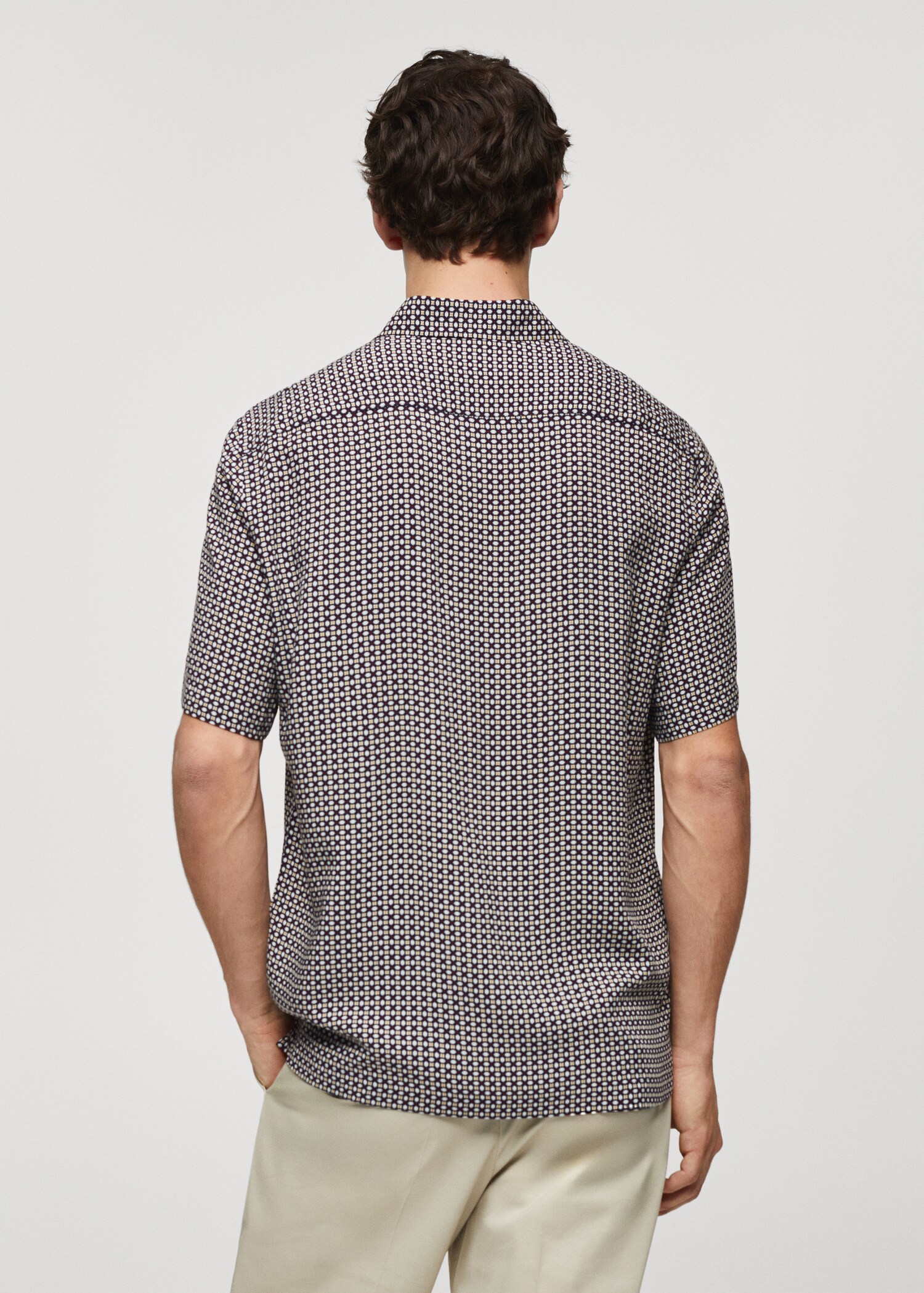 Regular-fit short-sleeved printed shirt - Reverse of the article