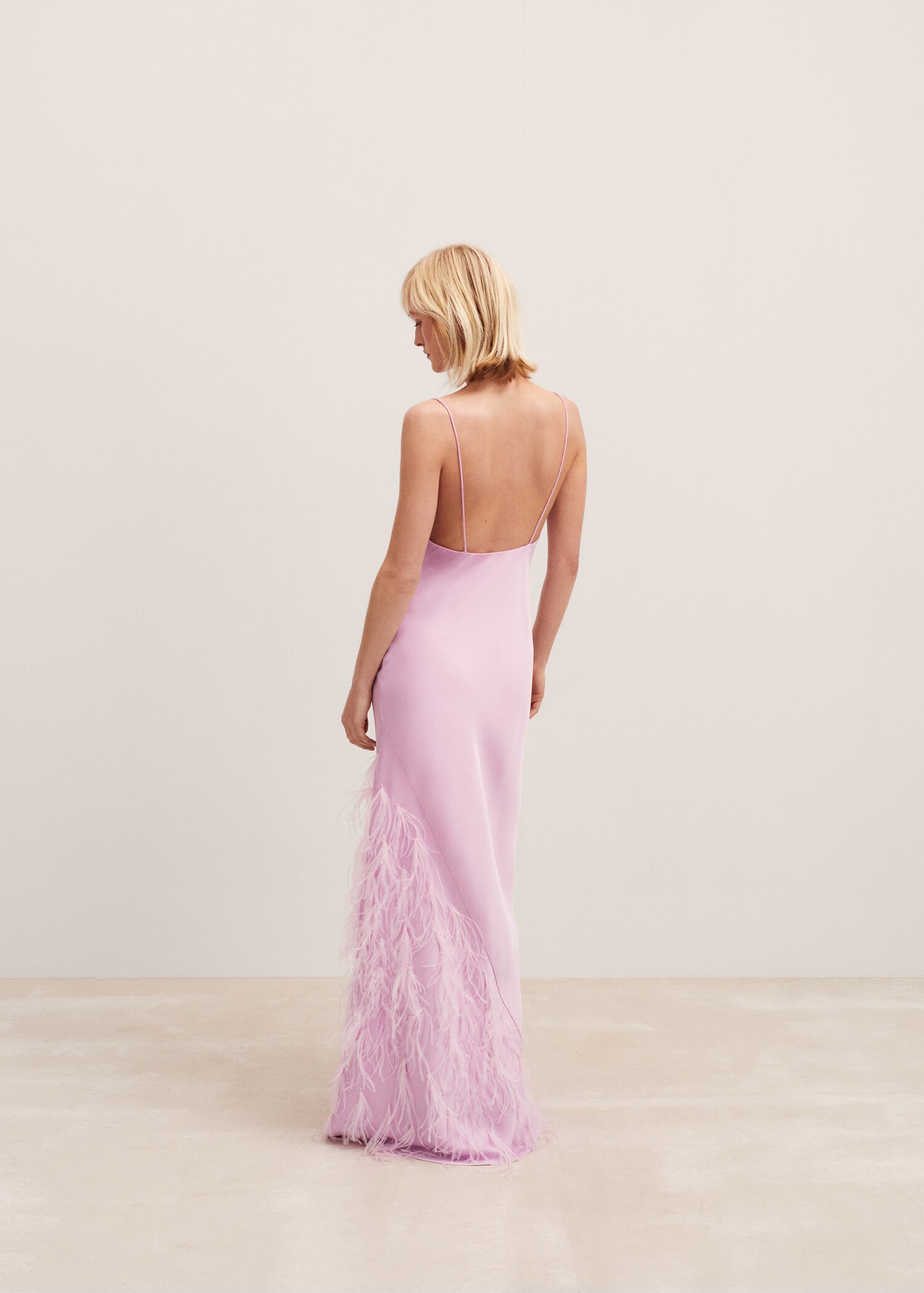 Slip dress with feather detail - Reverse of the article