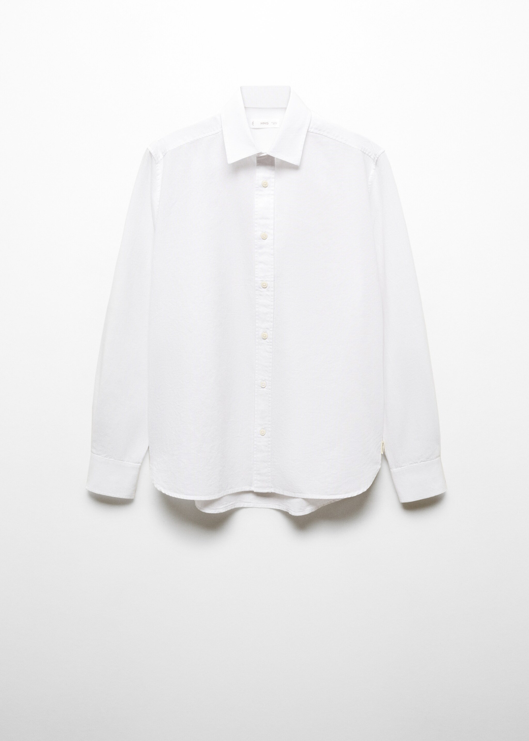 Regular-fit linen shirt - Article without model, Off White. Ref: 67026747-00.