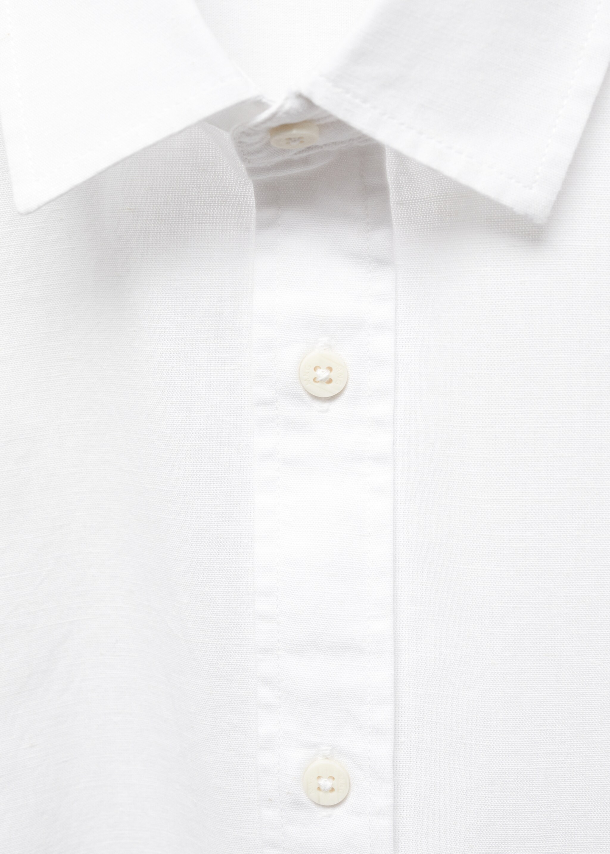 Regular-fit linen shirt - Details of the article 8, Off White. Ref: 67026747-00.