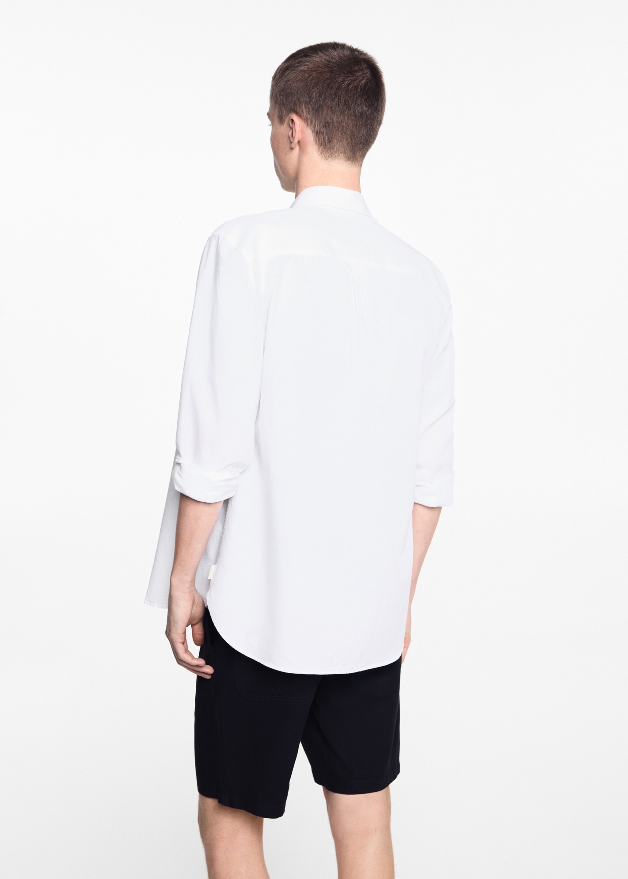 Regular-fit linen shirt - Reverse of the article, Off White. Ref: 67026747-00.