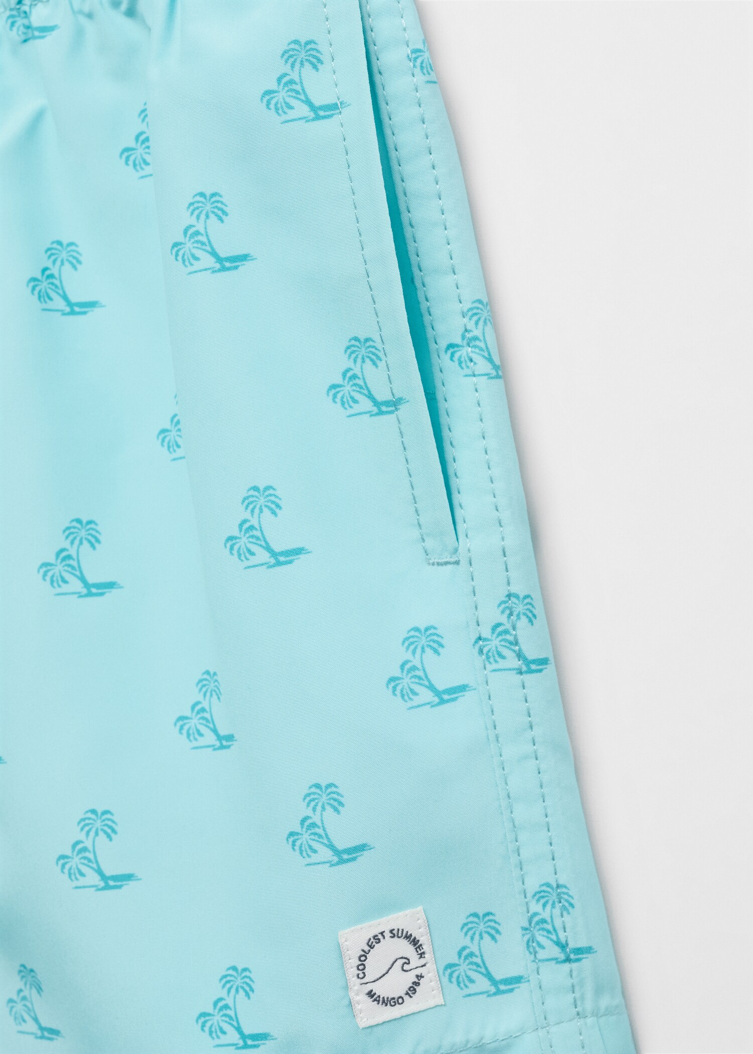Palm trees print swimsuit trunks - Details of the article 8