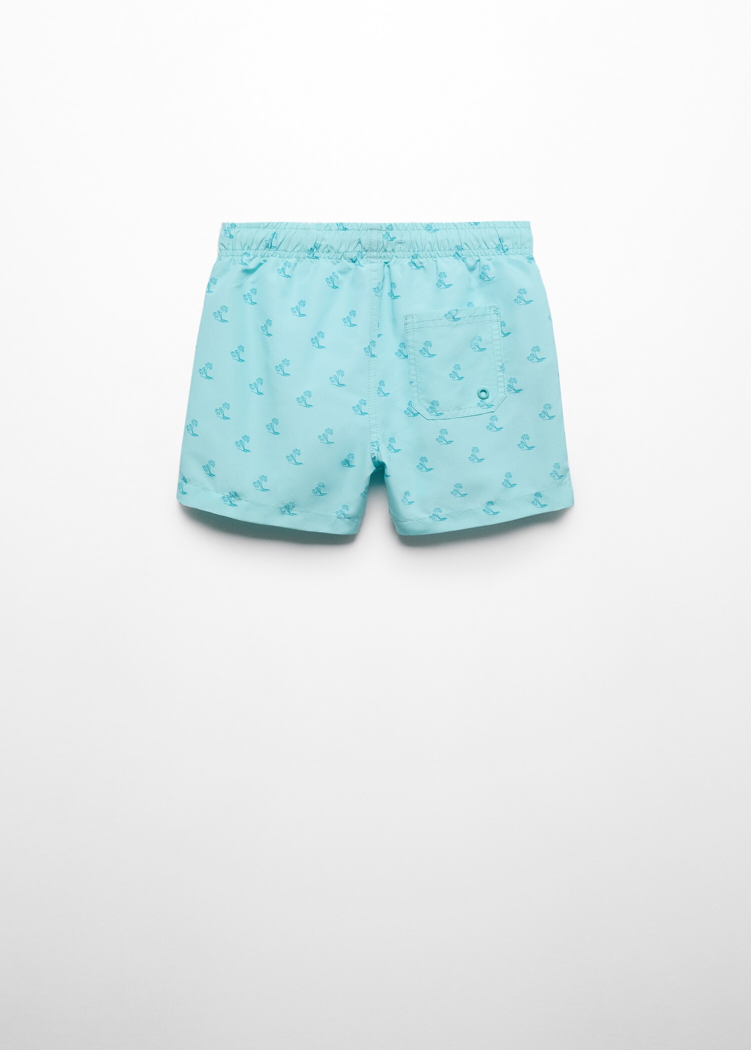 Palm trees print swimsuit trunks - Reverse of the article
