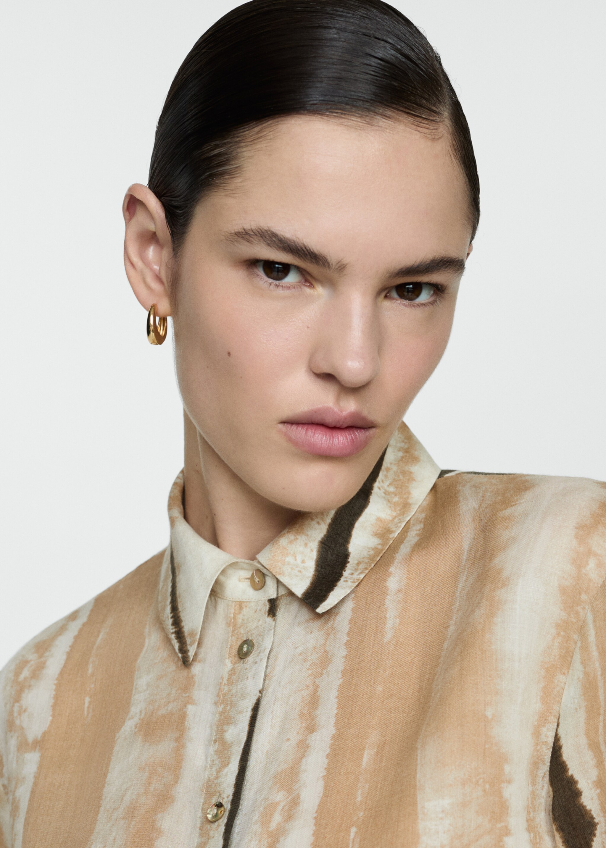 100% ramie printed shirt - Details of the article 1
