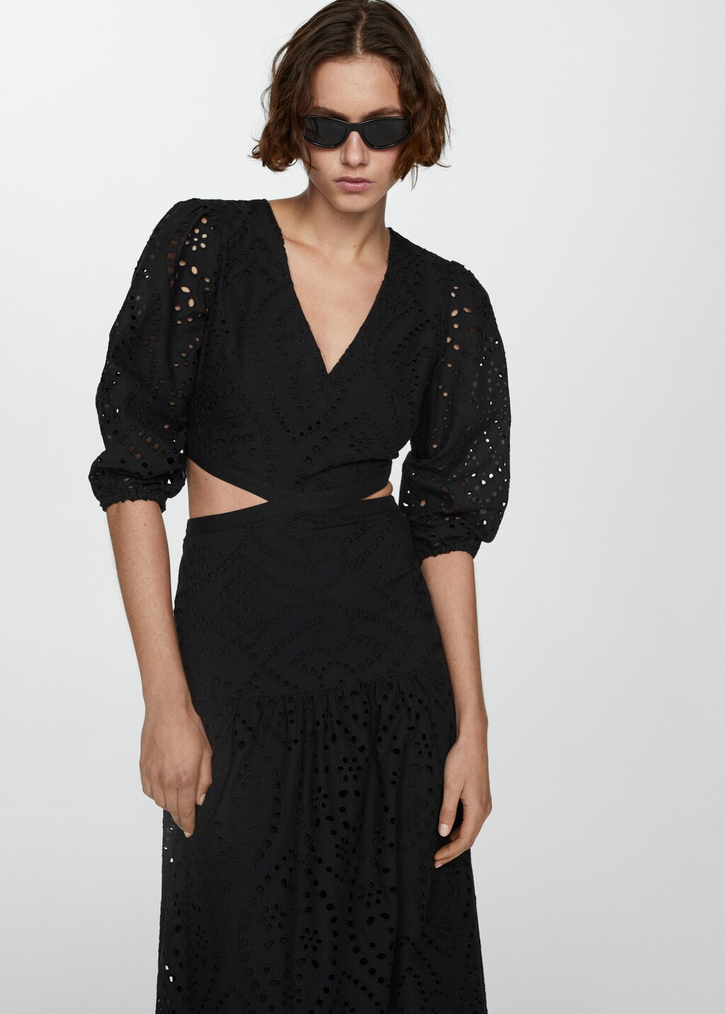 ＊美品＊2WAY DRAPE SLEEVE EMBROIDERY DRESS PS25_JRD2_IFCJFLUIDCREPEJERSEY