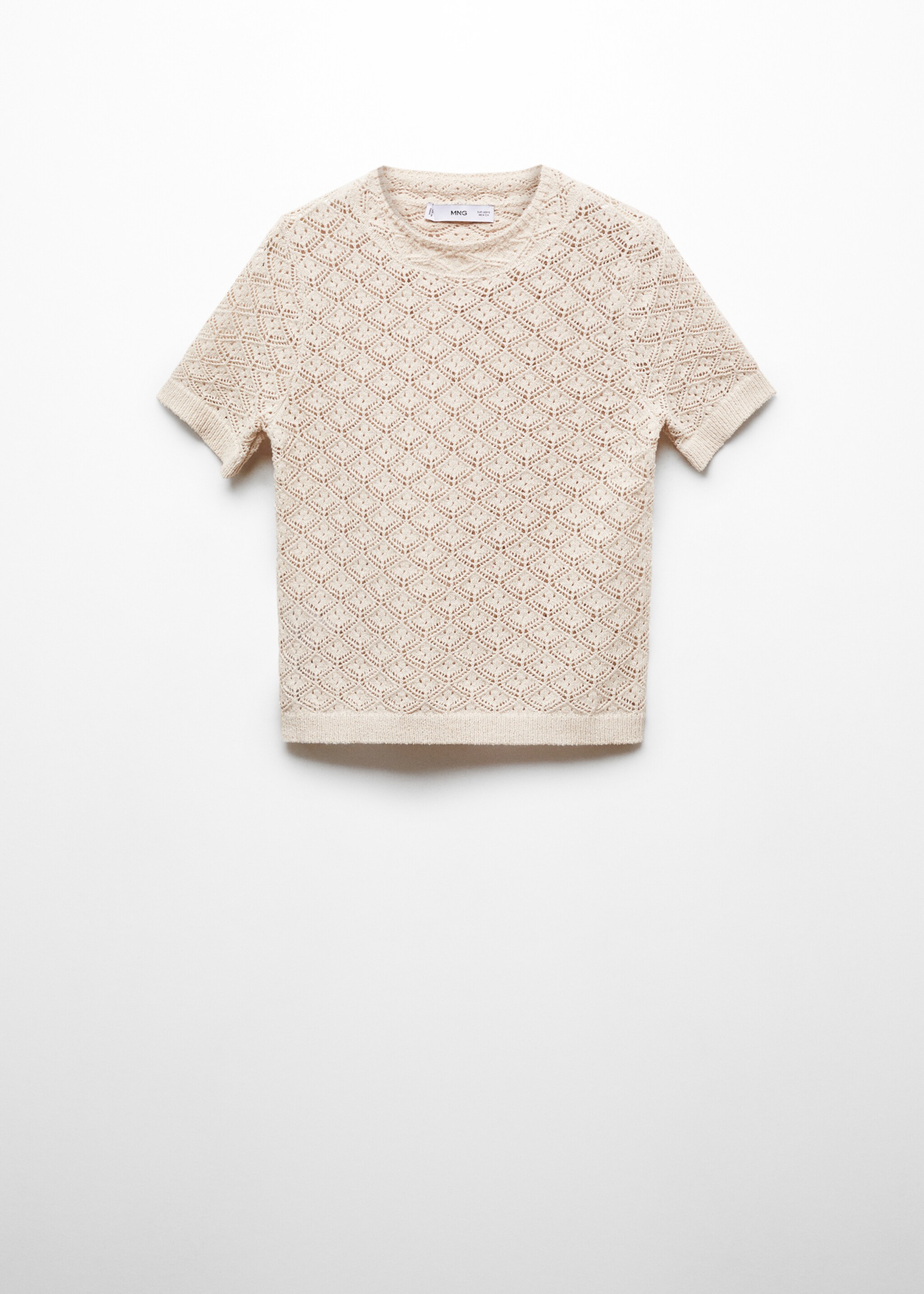 Kurzämliger Pullover mit Lochmuster - Artikel ohne Model