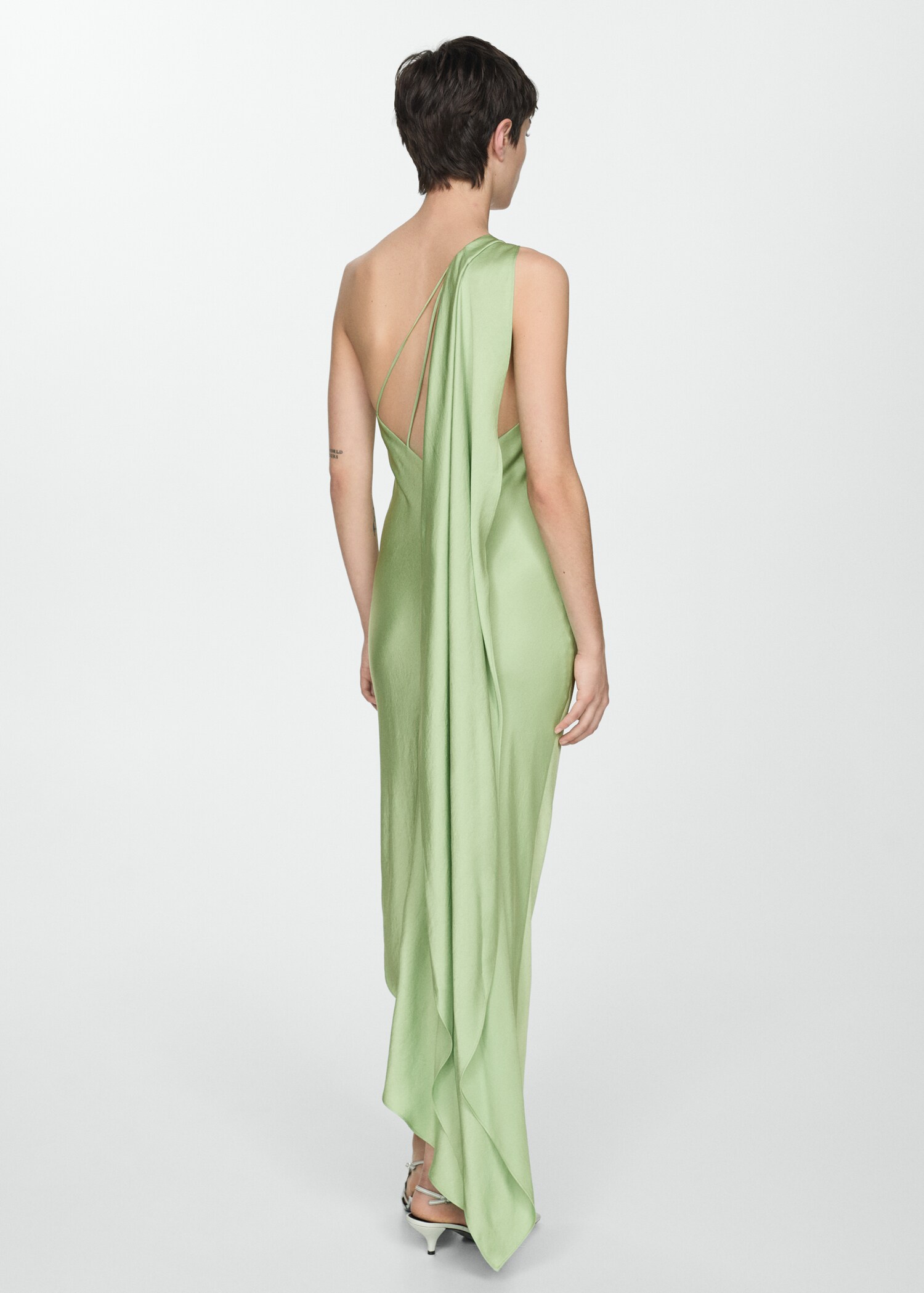 Asymmetrical dress with straps - Reverse of the article