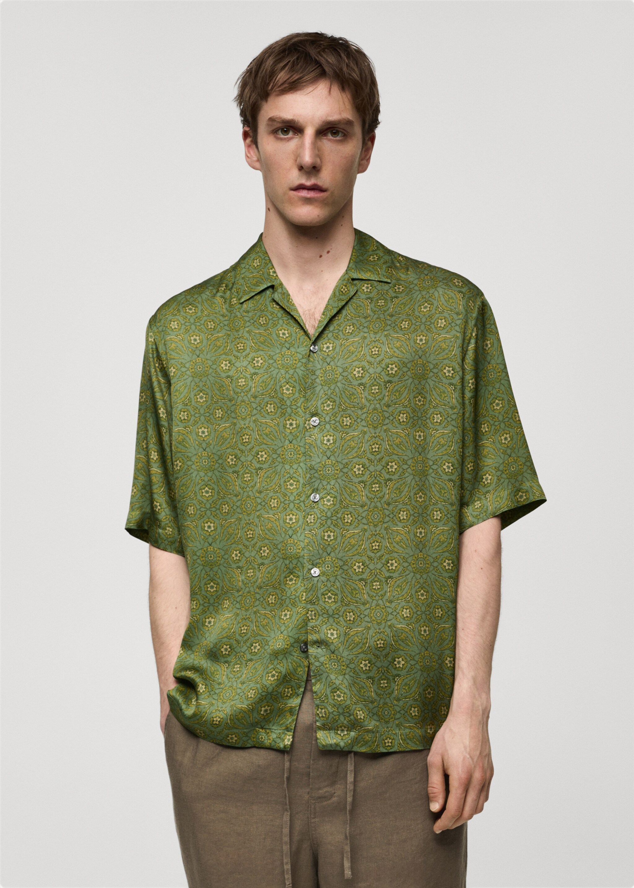 Printed fluid regular-fit shirt - Medium plane