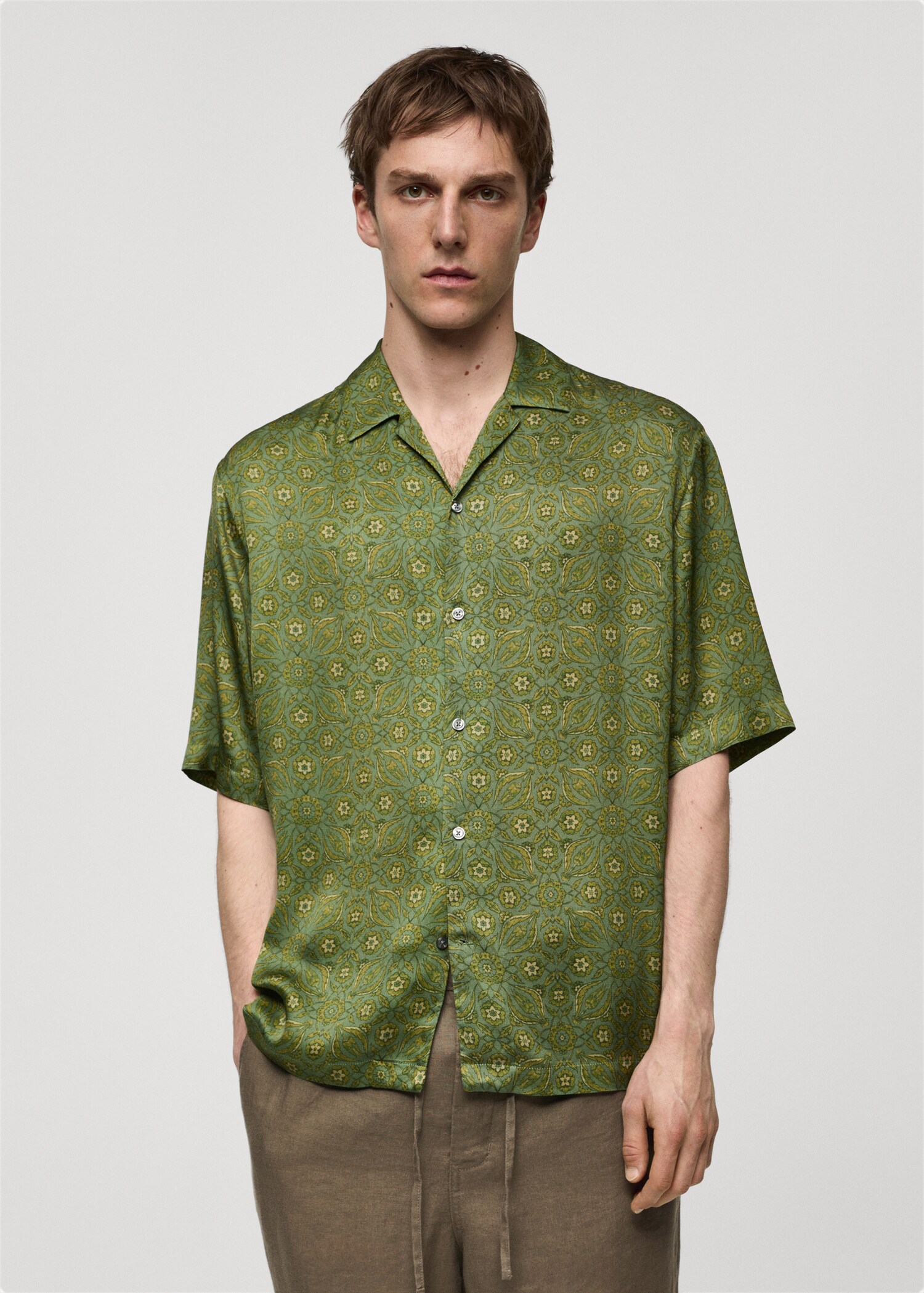 Printed fluid regular-fit shirt - Medium plane