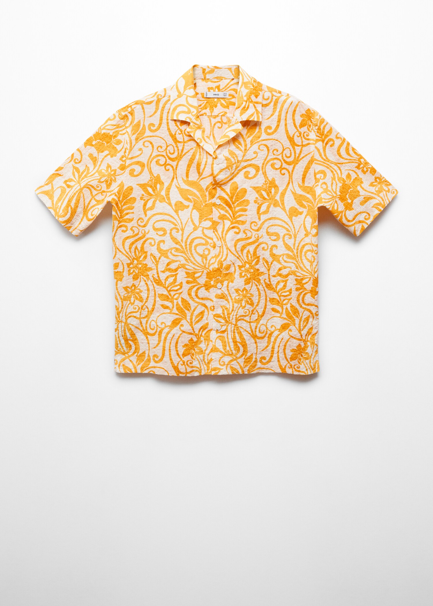 Printed textured cotton shirt - Article without model