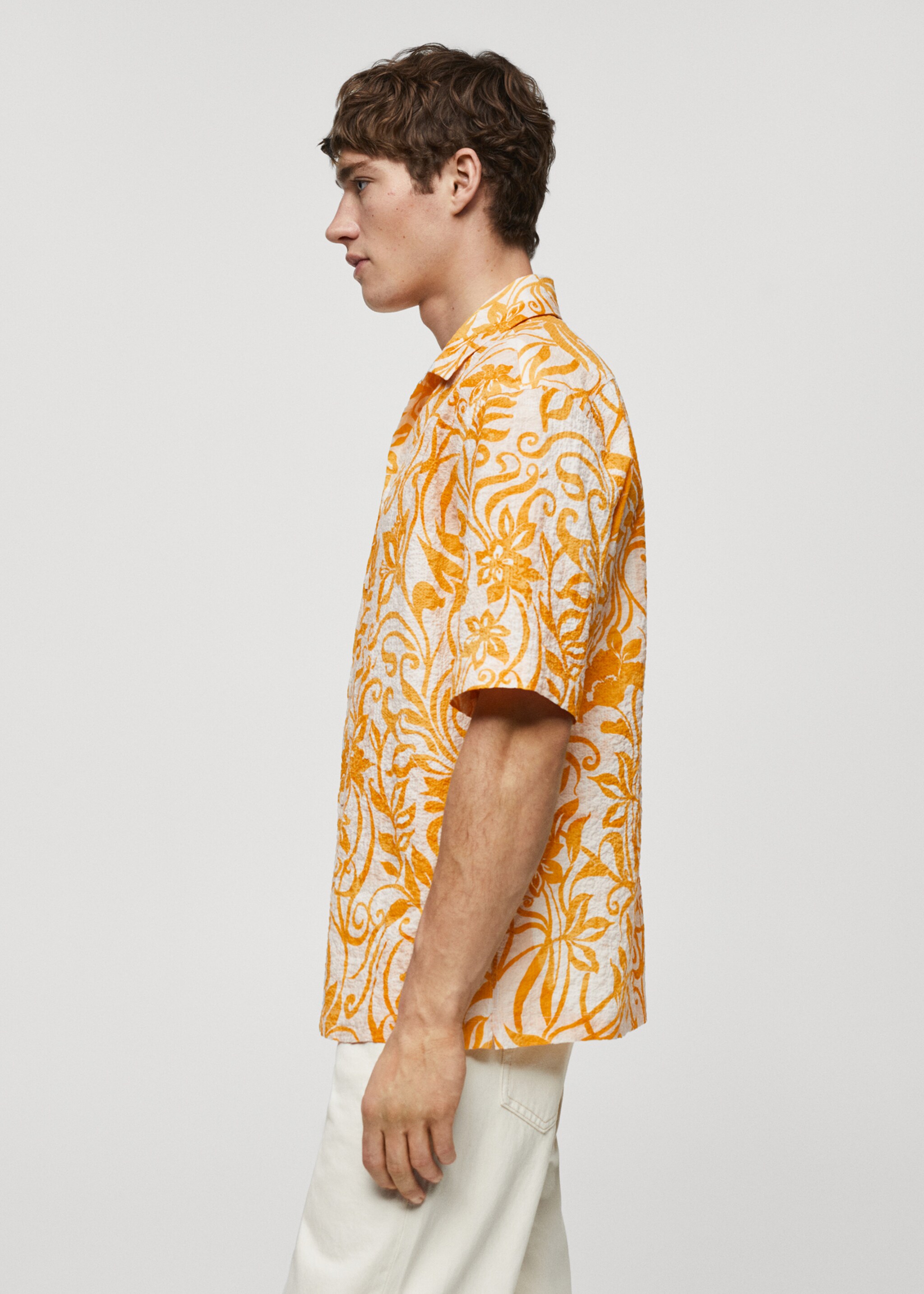 Camisa de algodão estampada com textura - Pormenor do artigo 2