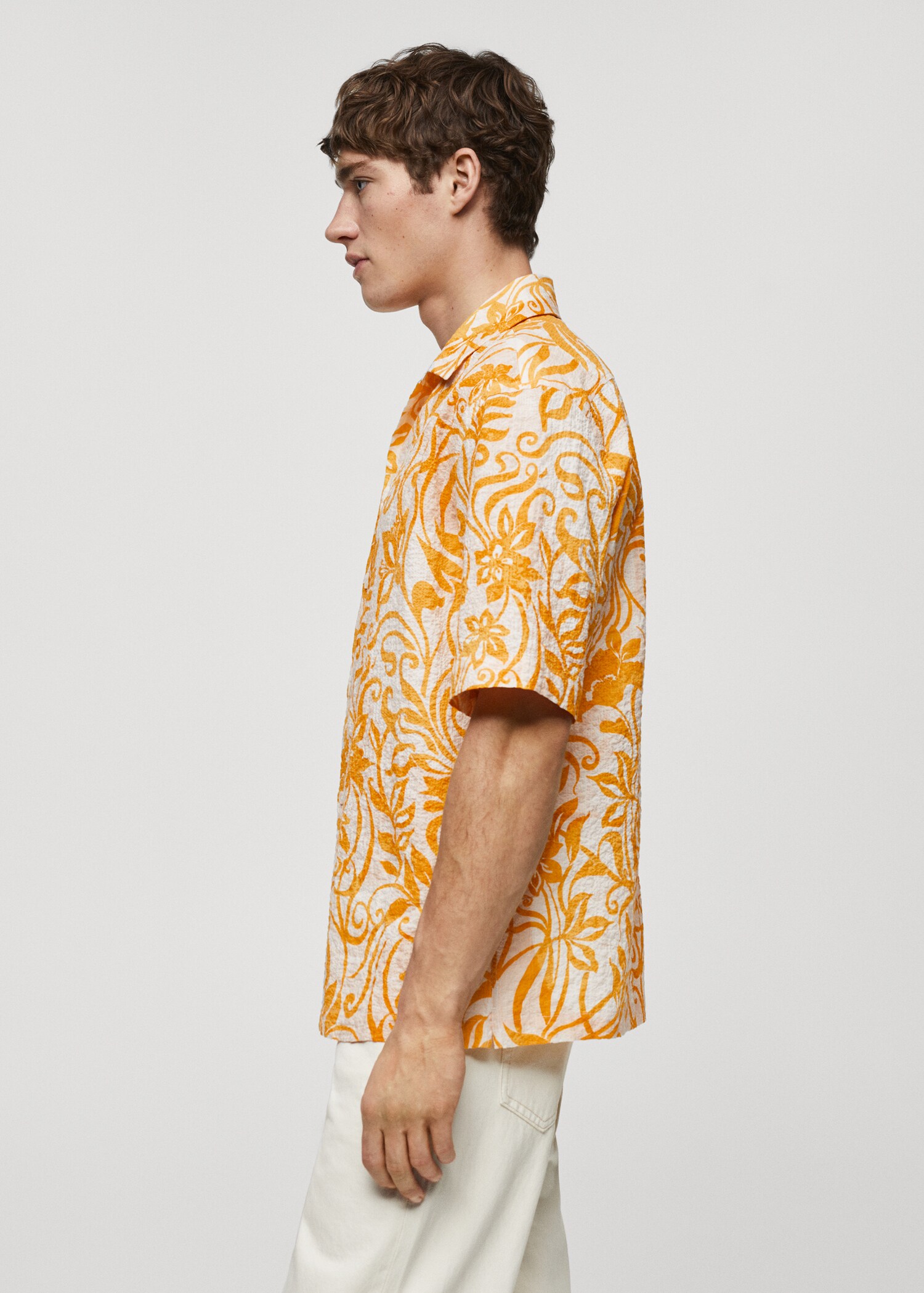 Printed textured cotton shirt - Details of the article 2