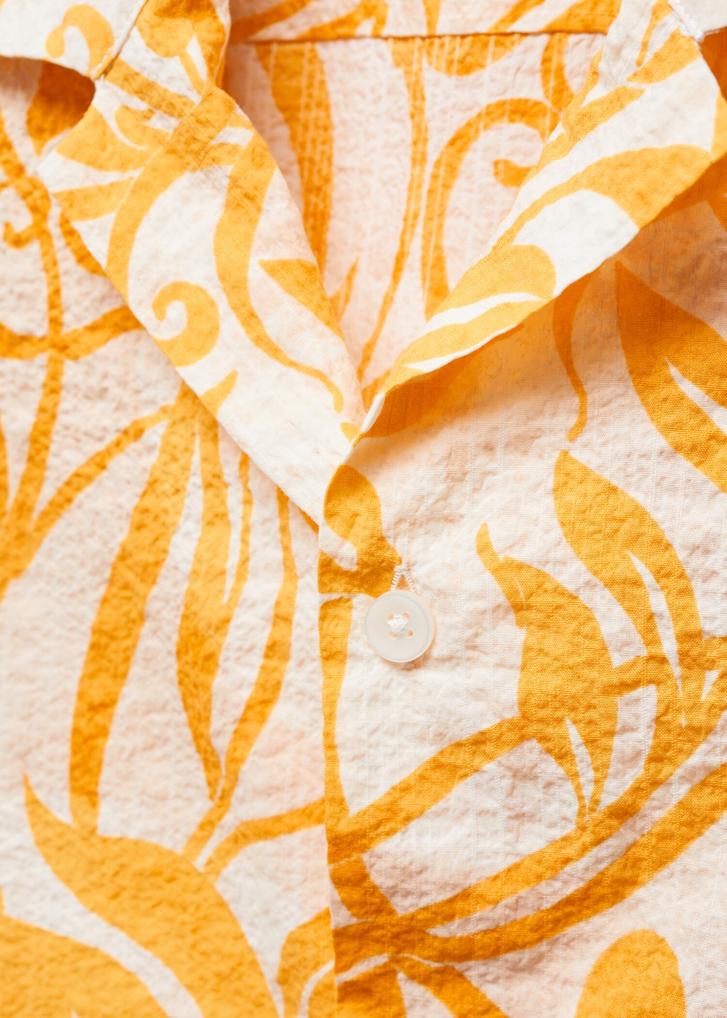 Printed textured cotton shirt - Details of the article 8