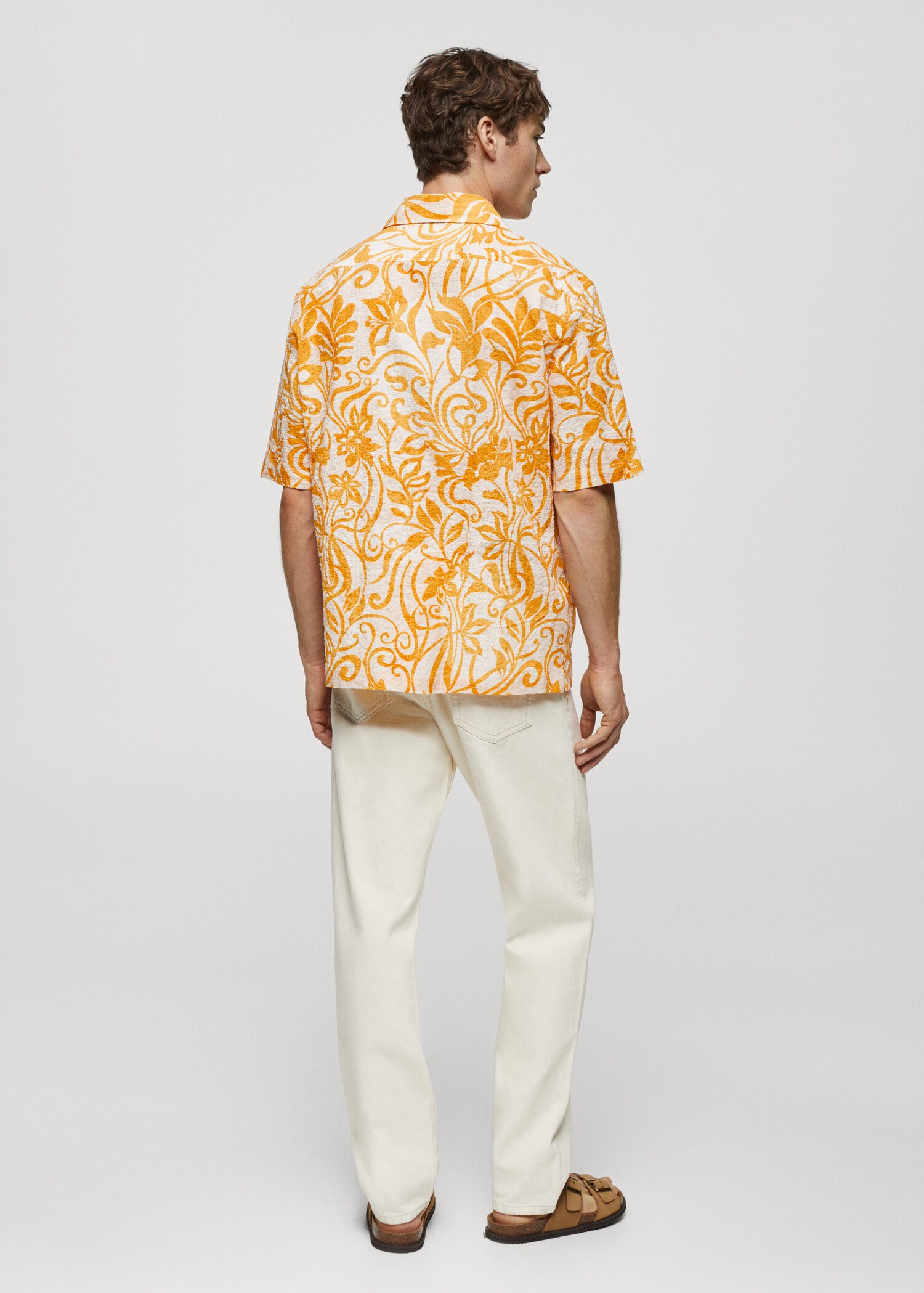 Printed textured cotton shirt - Reverse of the article