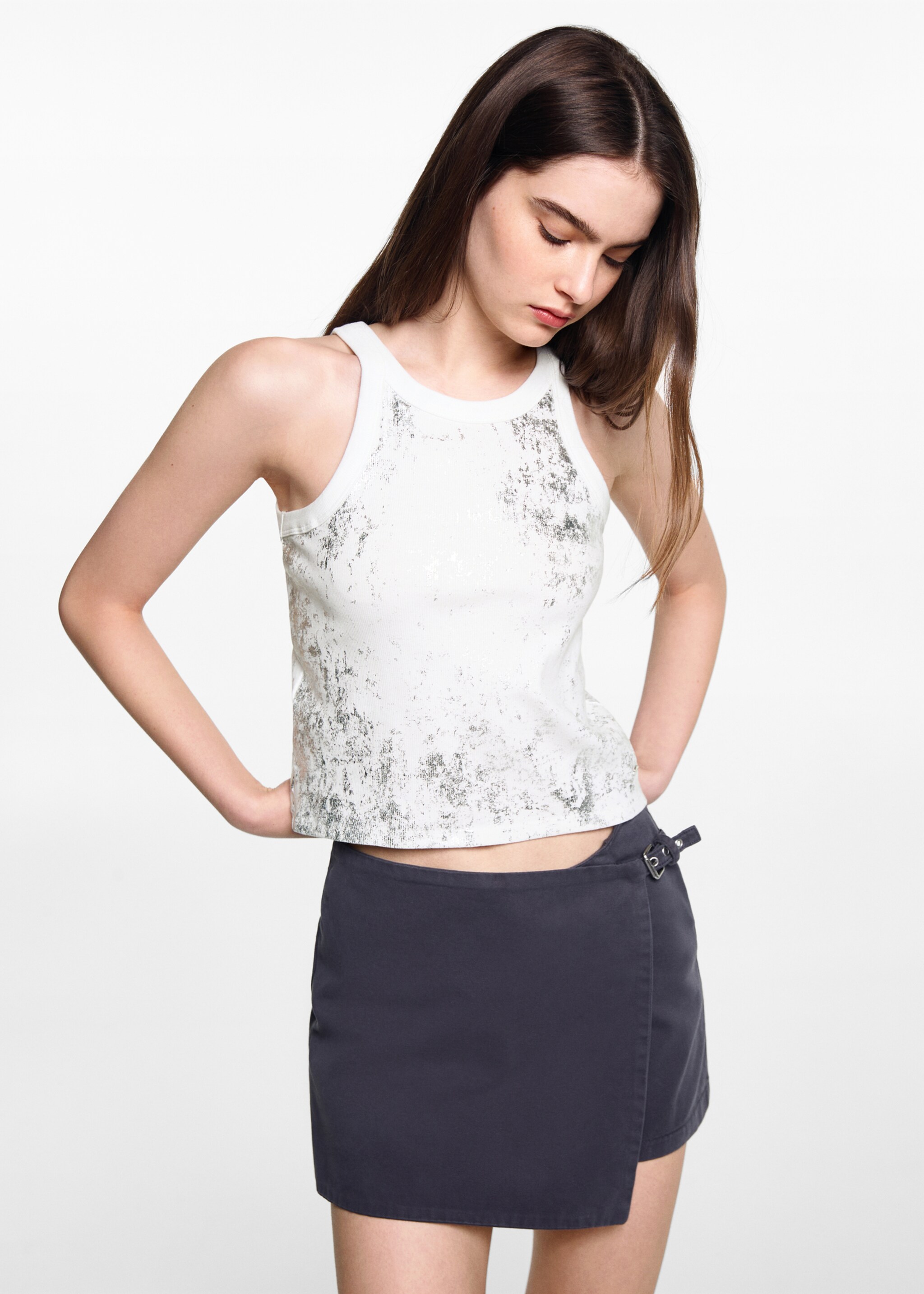 Metallic detail top - Medium plane, Off White. Ref: 67027709-00.
