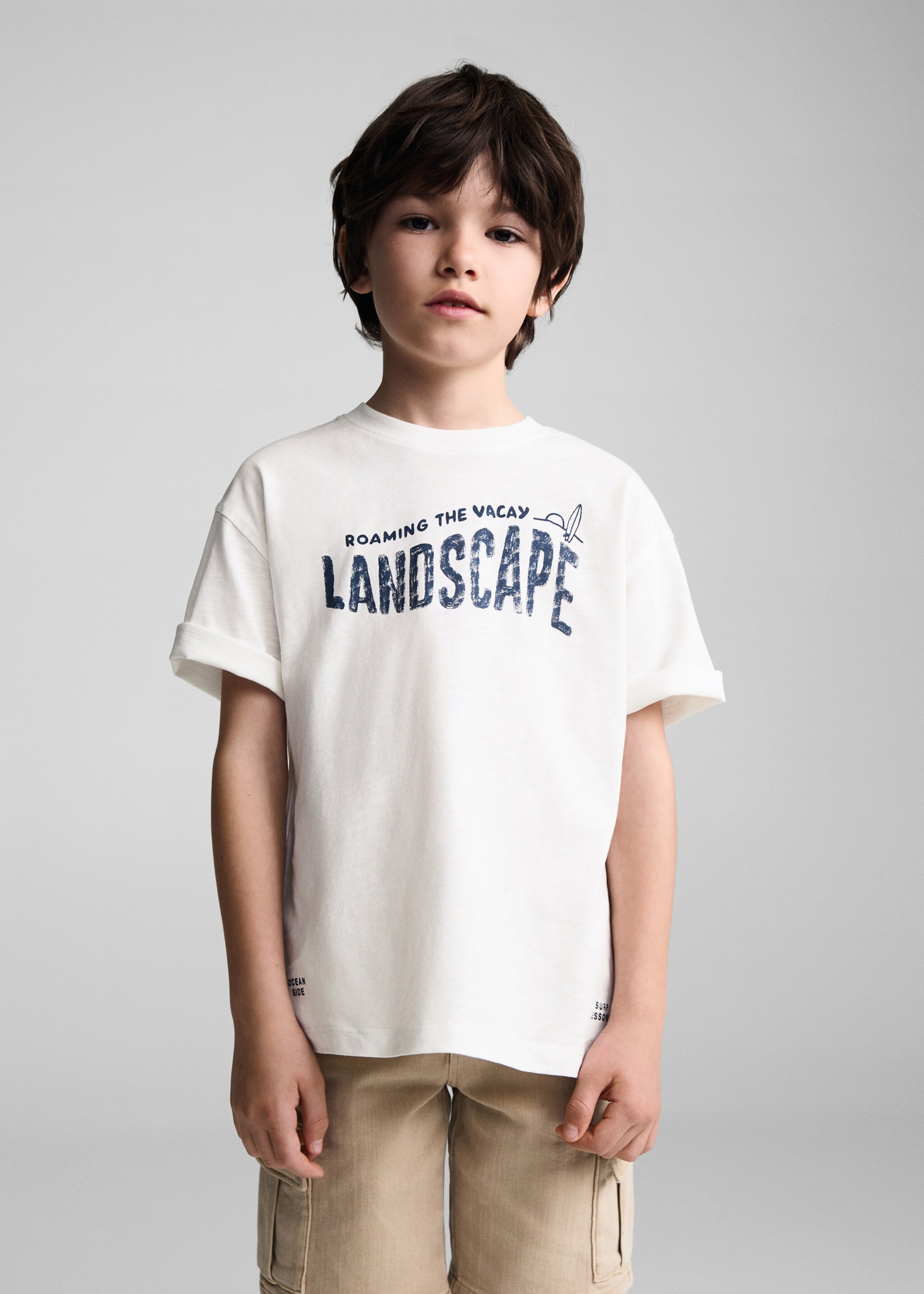 Printed cotton-blend T-shirt - Medium plane