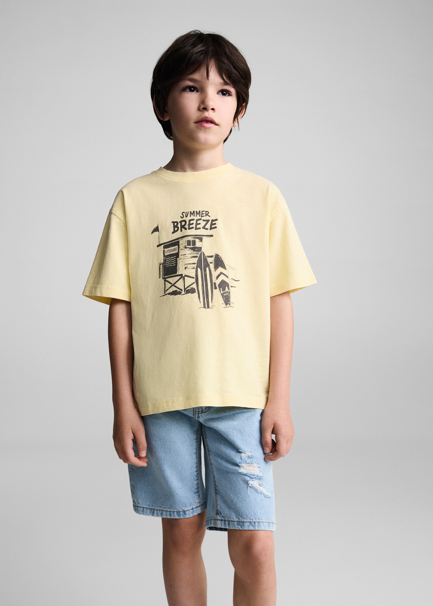 Printed cotton-blend T-shirt - Medium plane