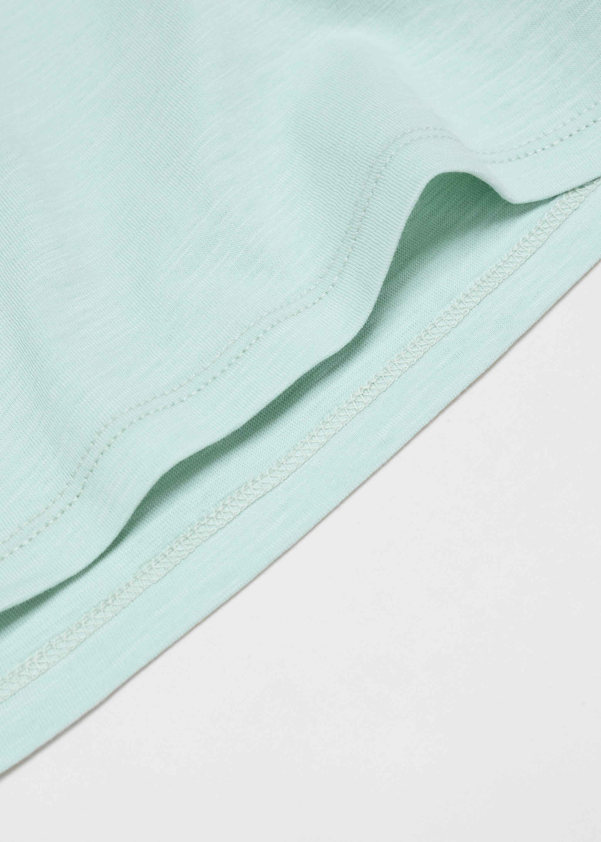 Embroidered message T-shirt - Details of the article 0, Aqua Green. Ref: 67027716-00.