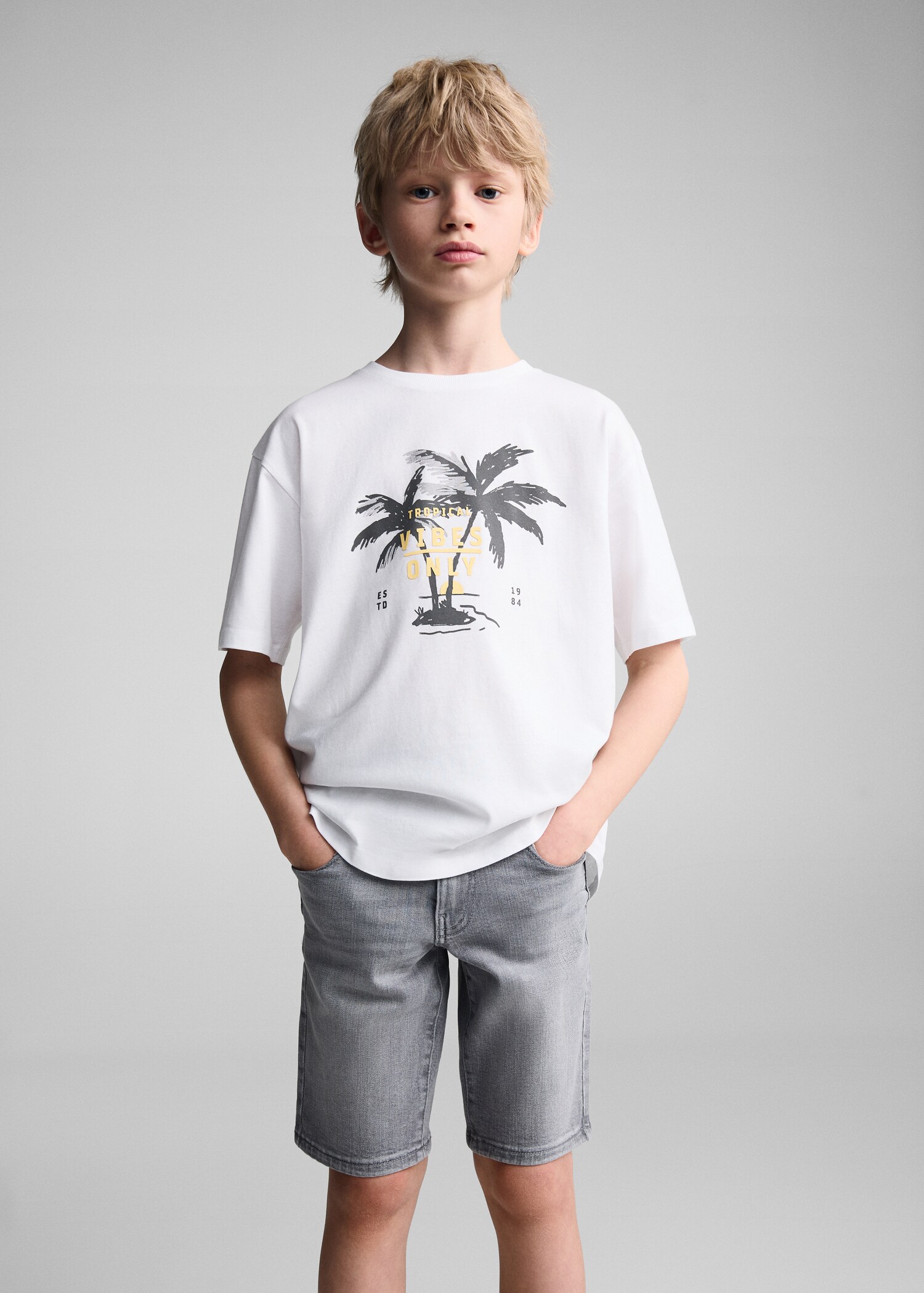 Printed cotton-blend T-shirt - Medium plane