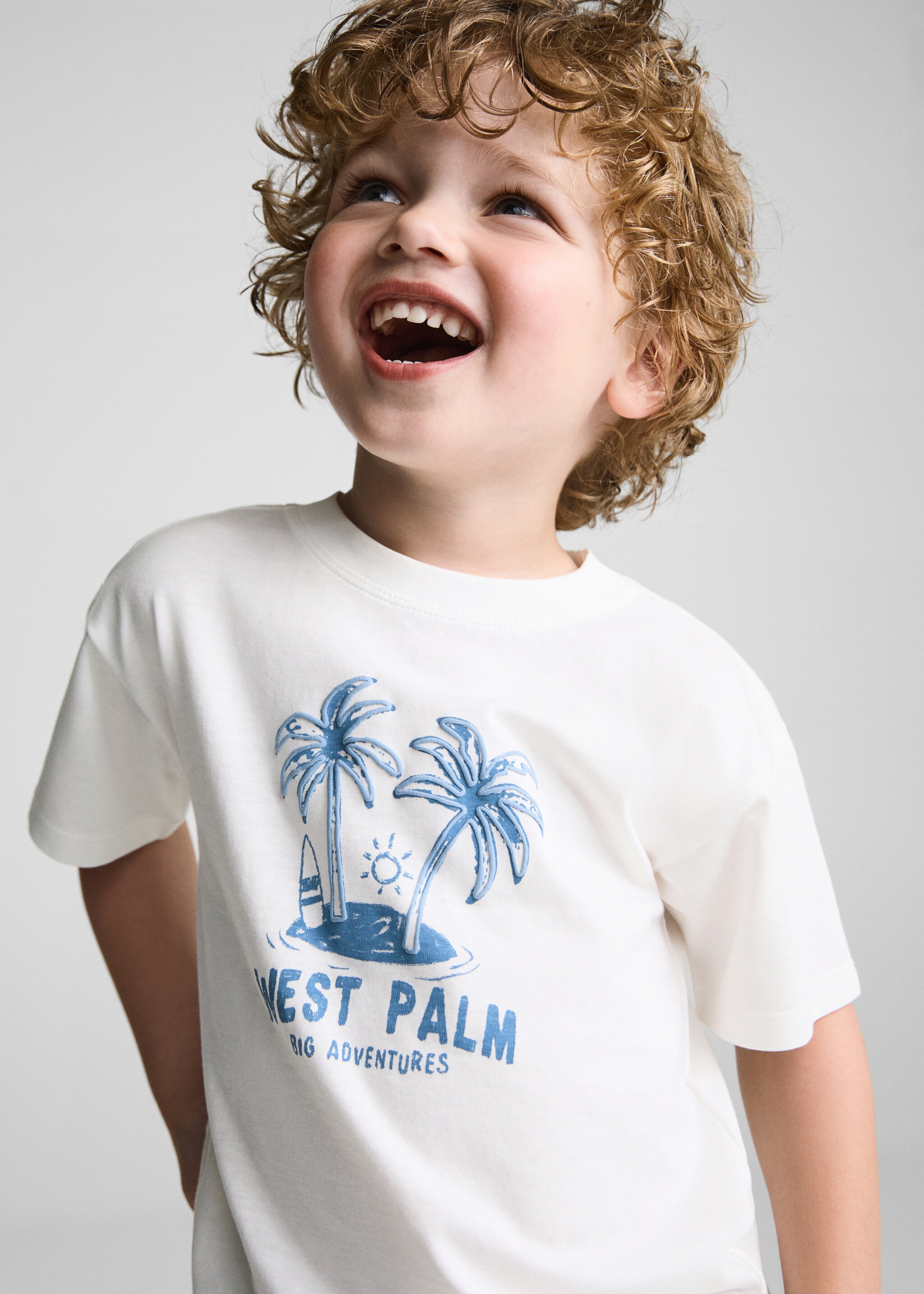 T-shirt coton imprimé - Détail de l'article 1, Blanc cassé. Ref: 67027722-00.