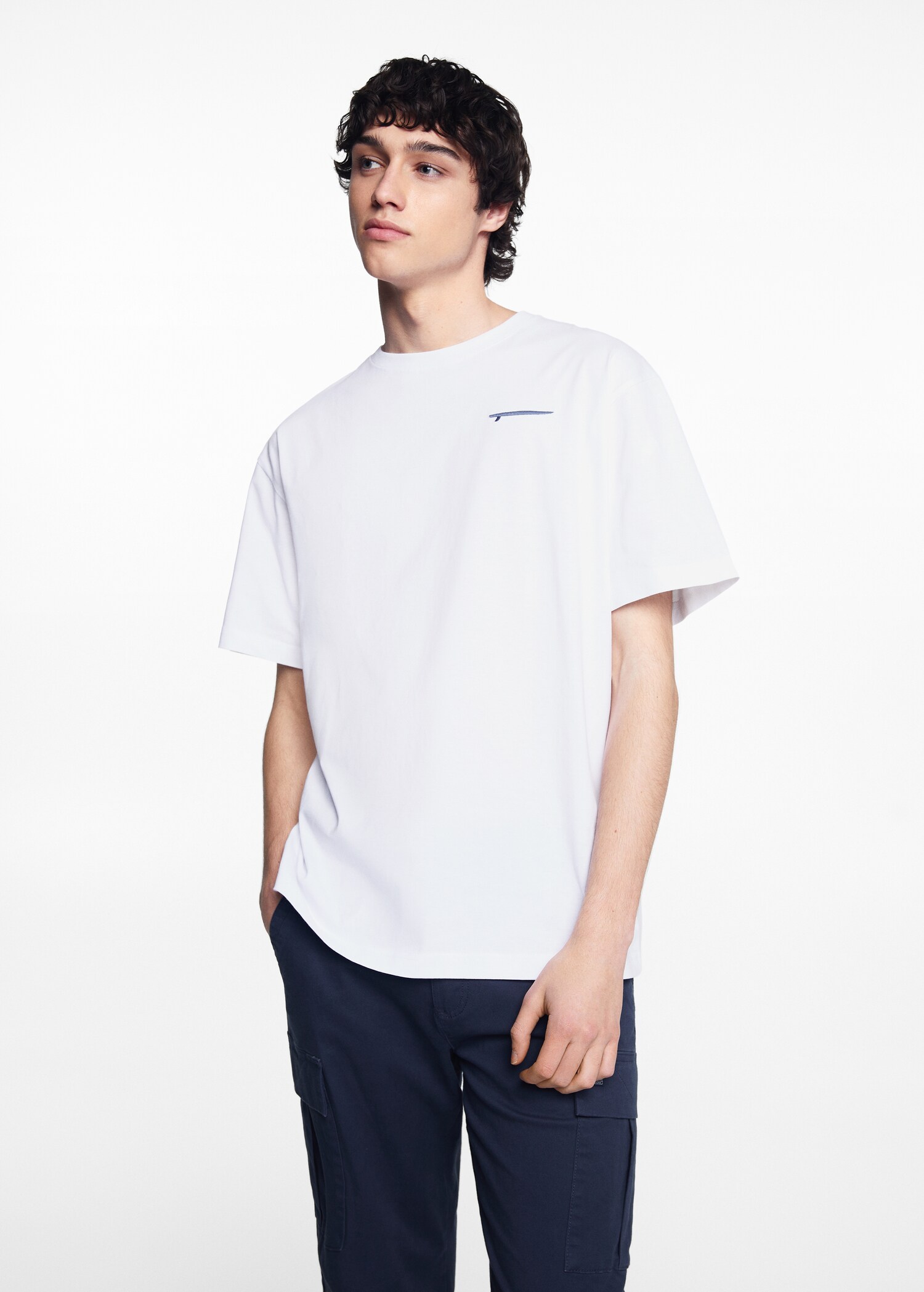 Bedrucktes Baumwoll-T-Shirt - Mittlere Ansicht