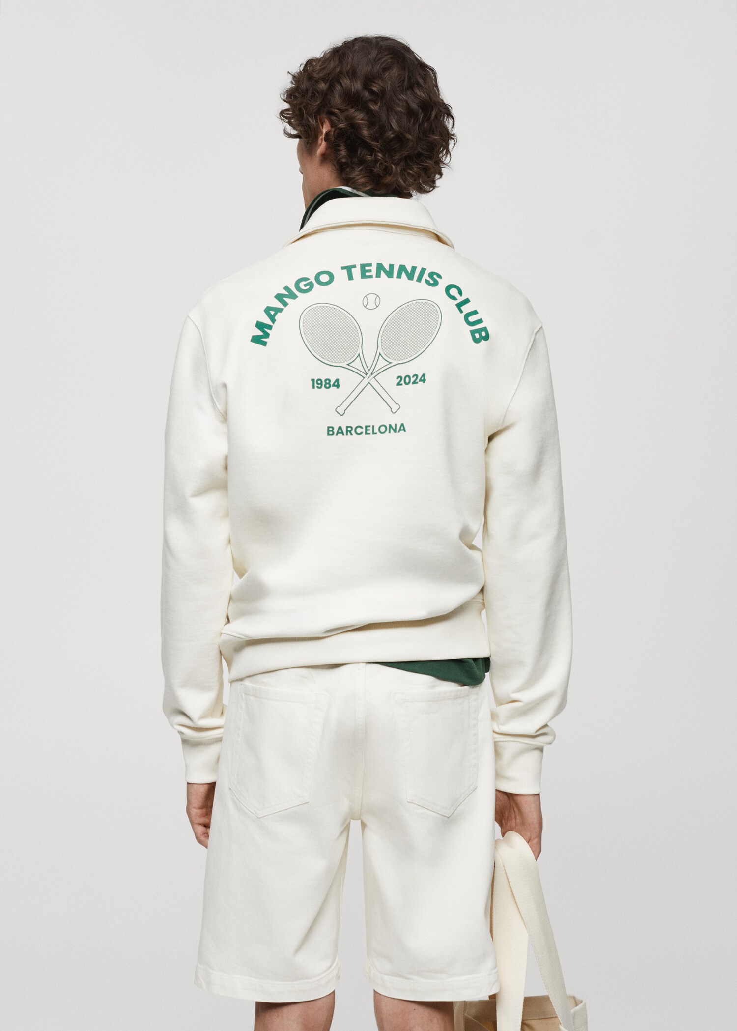 Sudadera polo algodón bordado - Reverso del artículo