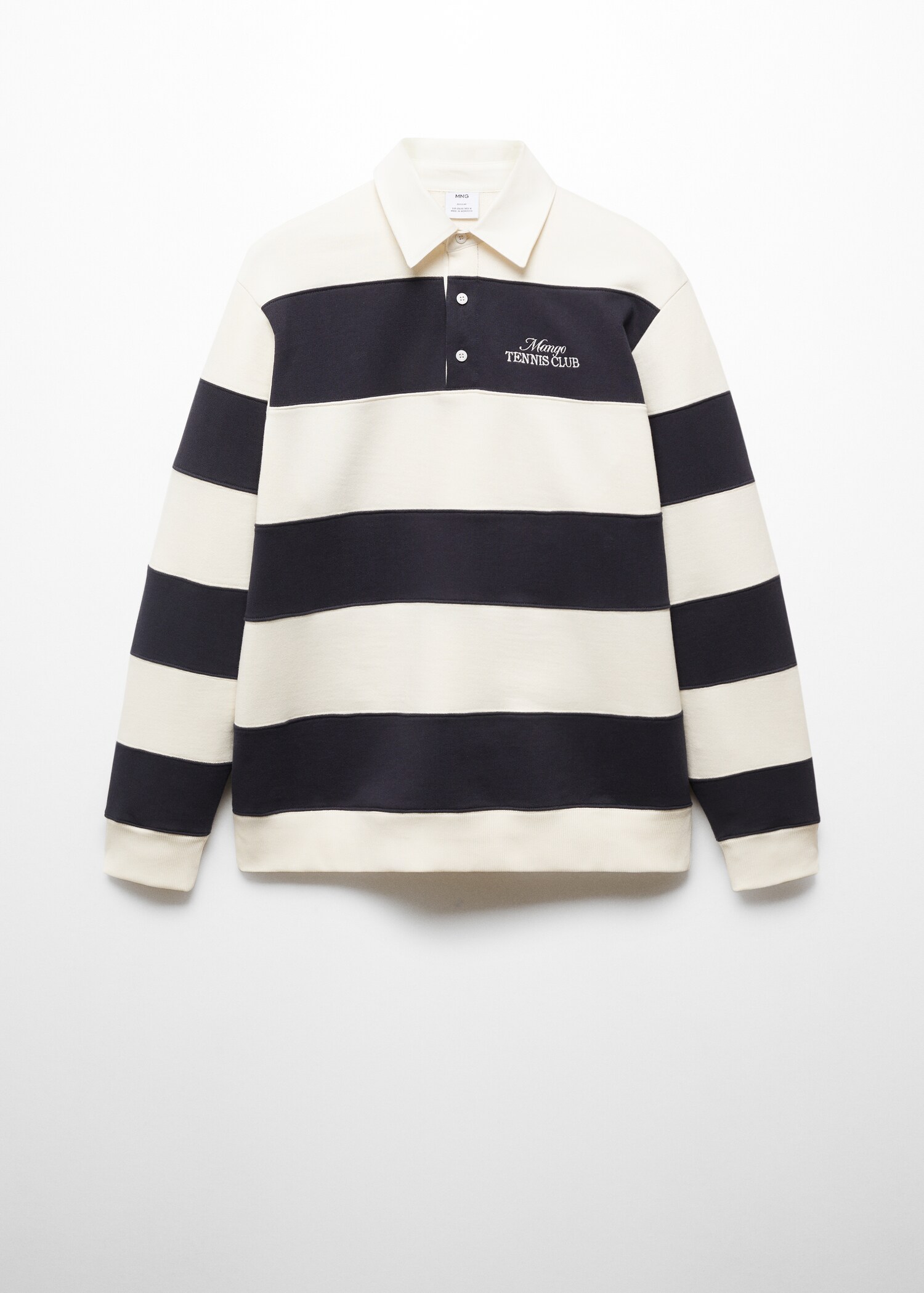 Embroidered striped polo sweatshirt - Article without model