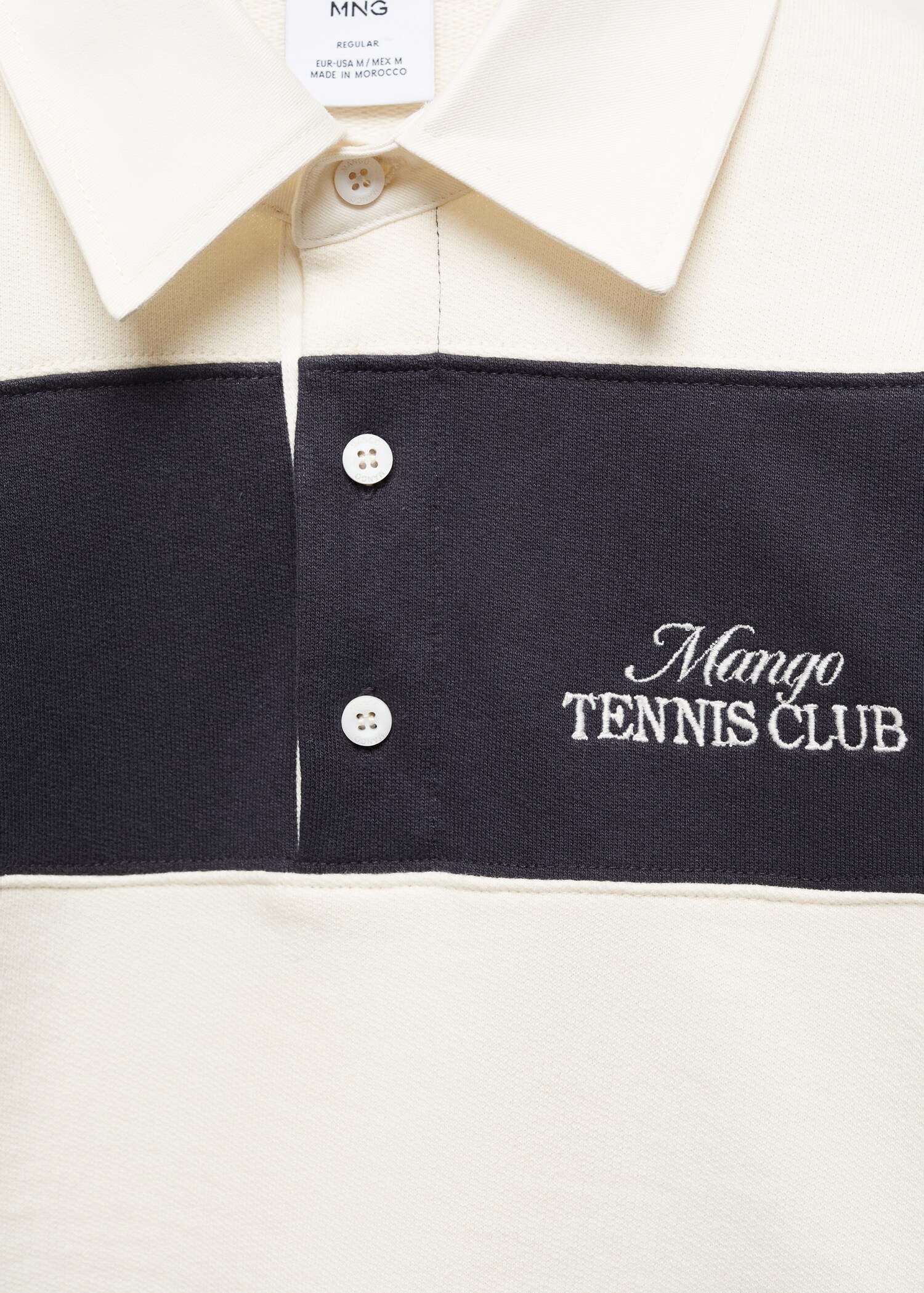 Embroidered striped polo sweatshirt - Details of the article 8