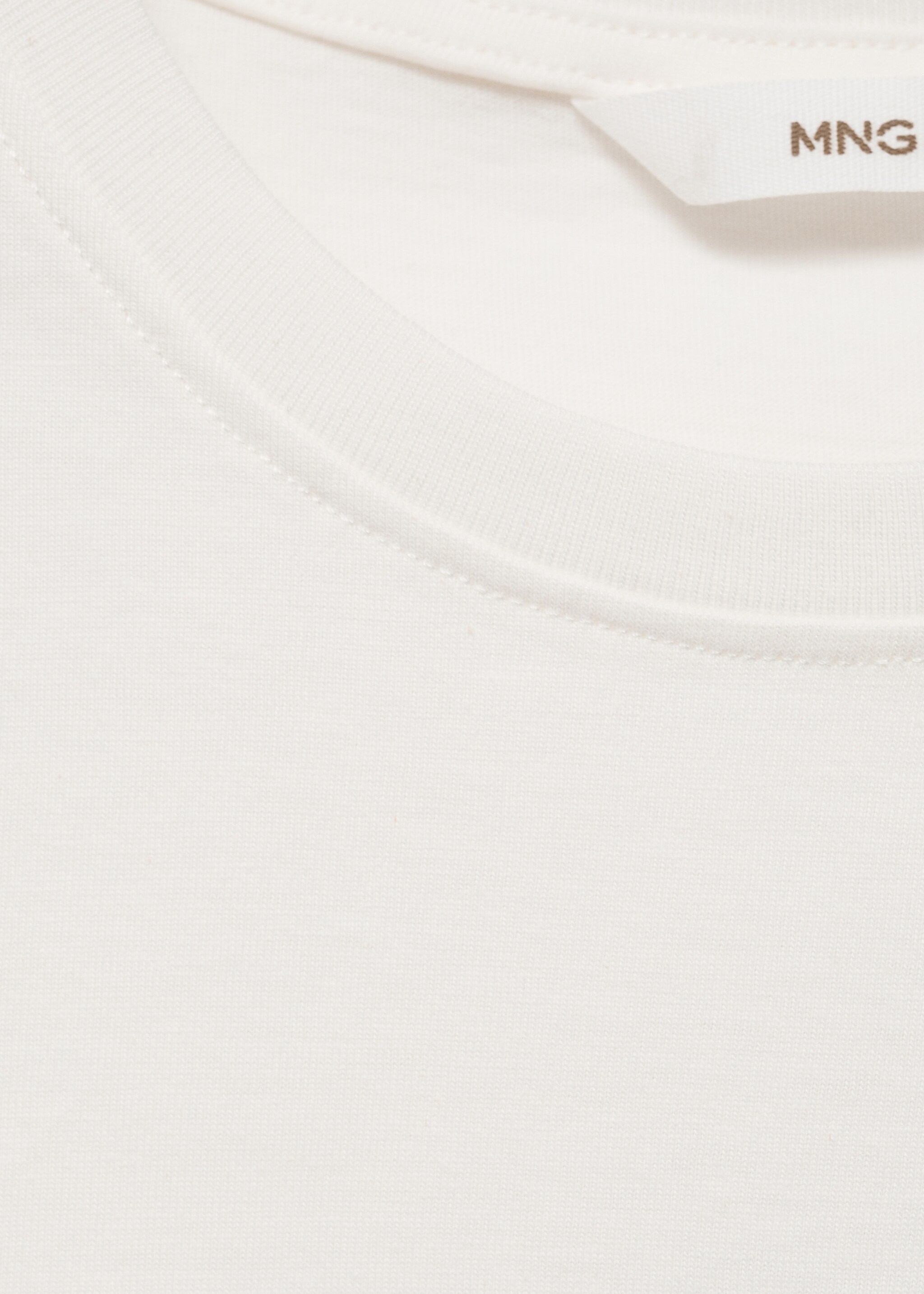 Embroidered detail cotton T-shirt - Details of the article 0, Off White. Ref: 67028272-00.
