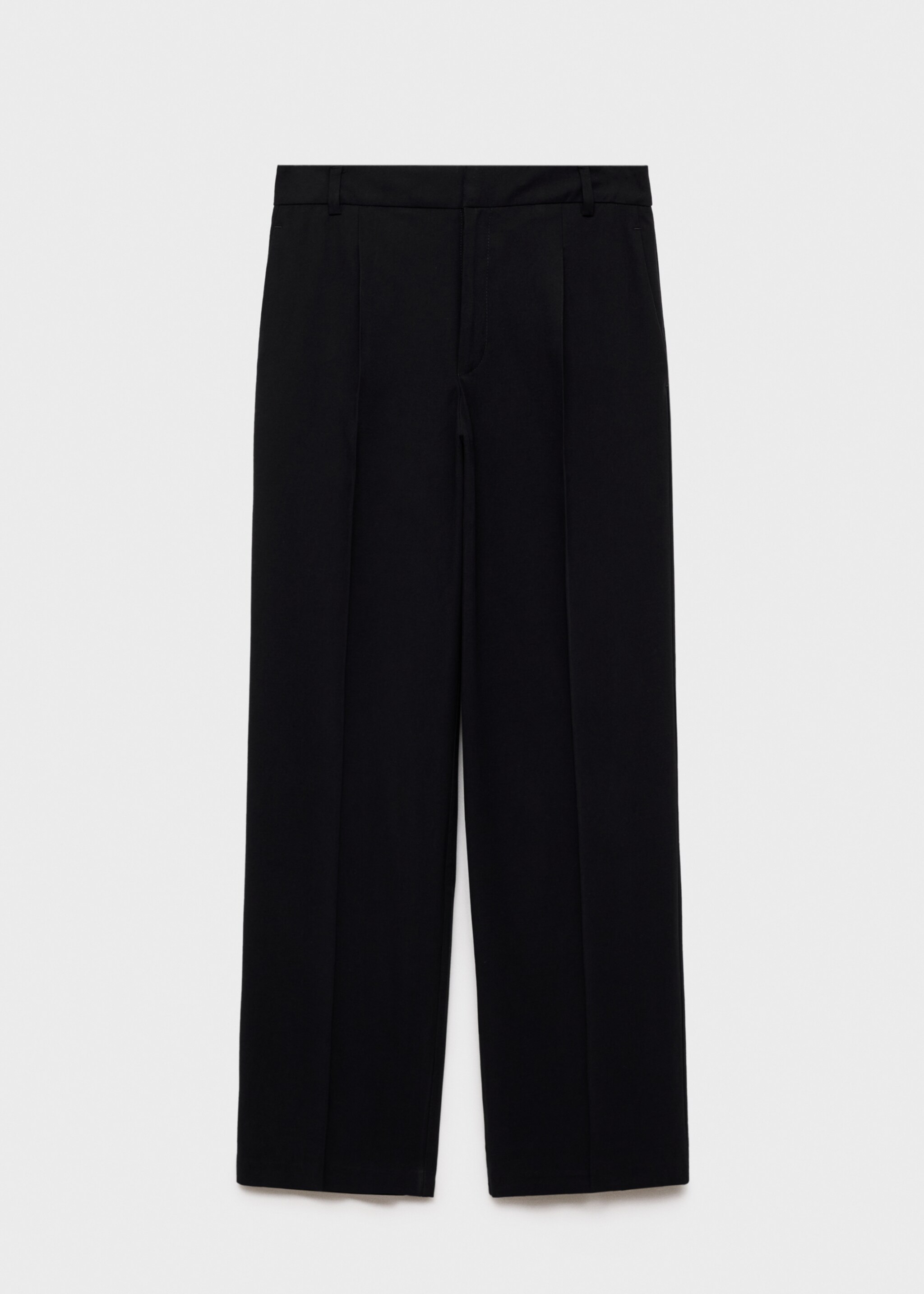 Straight-fit pleated trousers - Article without model, Black. Ref: 67028278-00.
