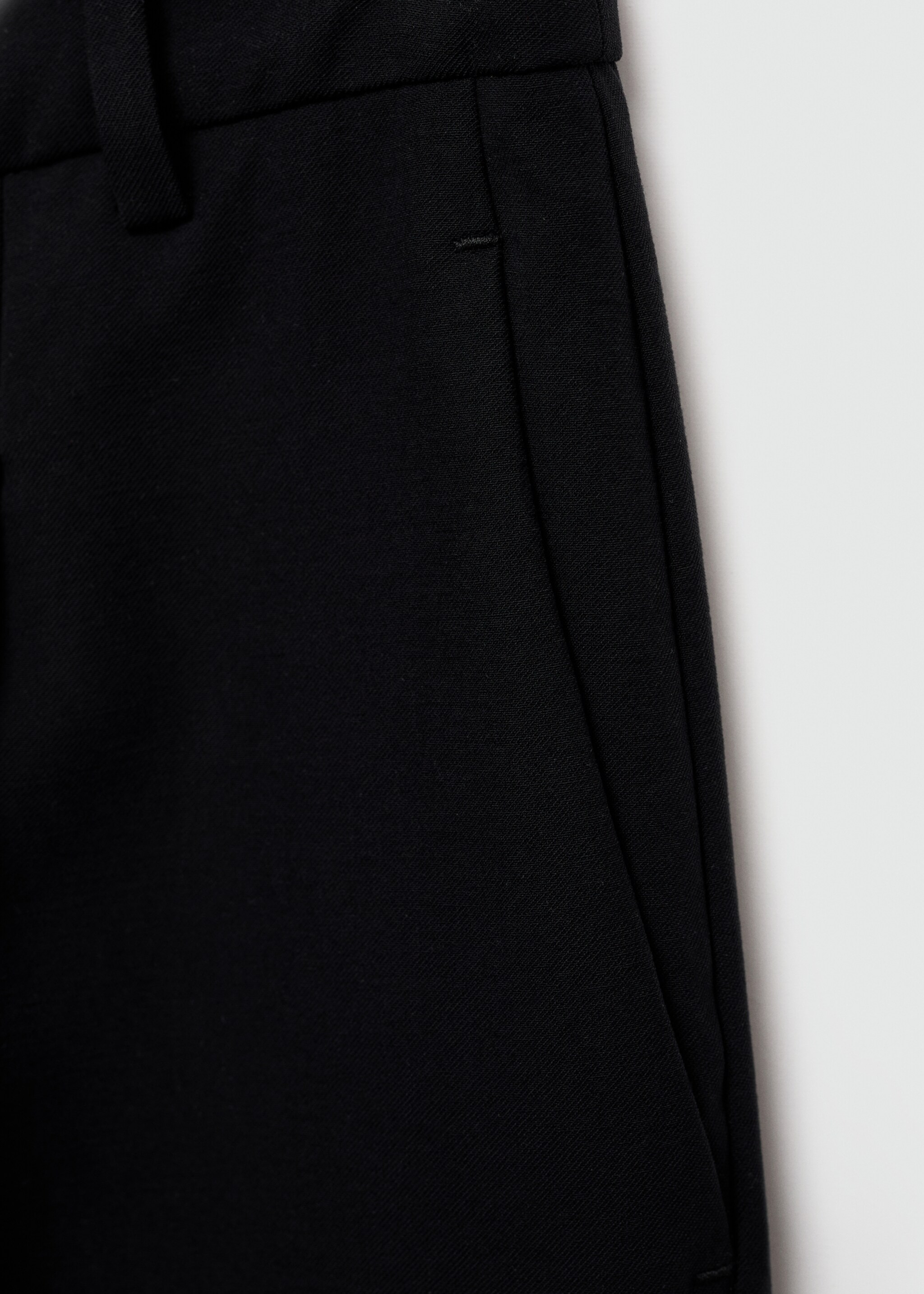 Straight-fit pleated trousers - Details of the article 0, Black. Ref: 67028278-00.