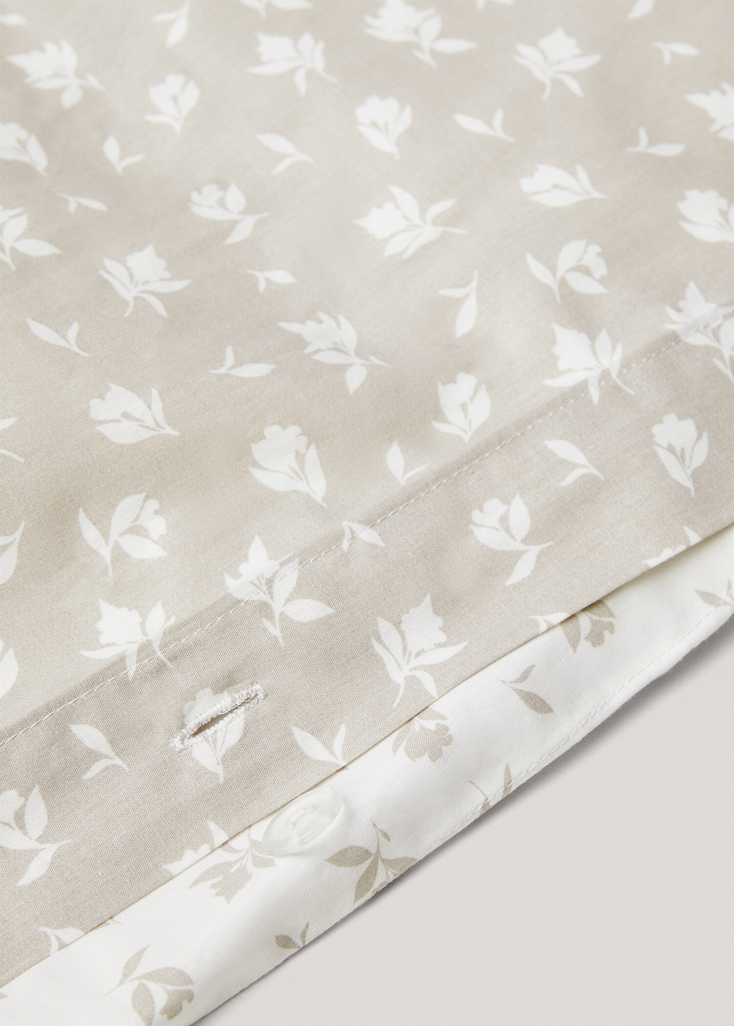Housse de couette coton motif floral réversible lit 135/140 cm - Détail de l'article 1