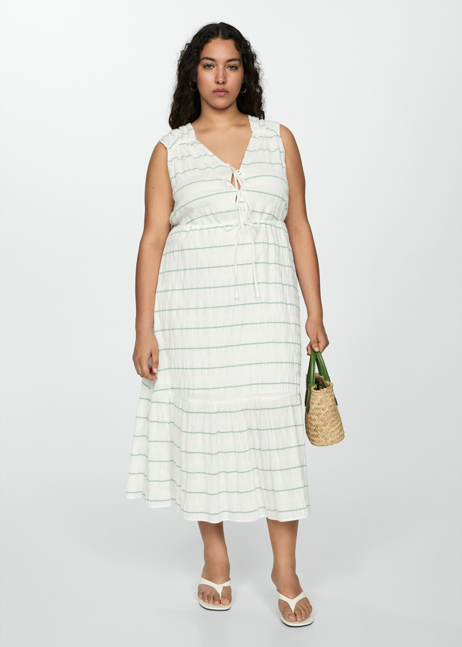 Bow striped dress - Details of the article 3