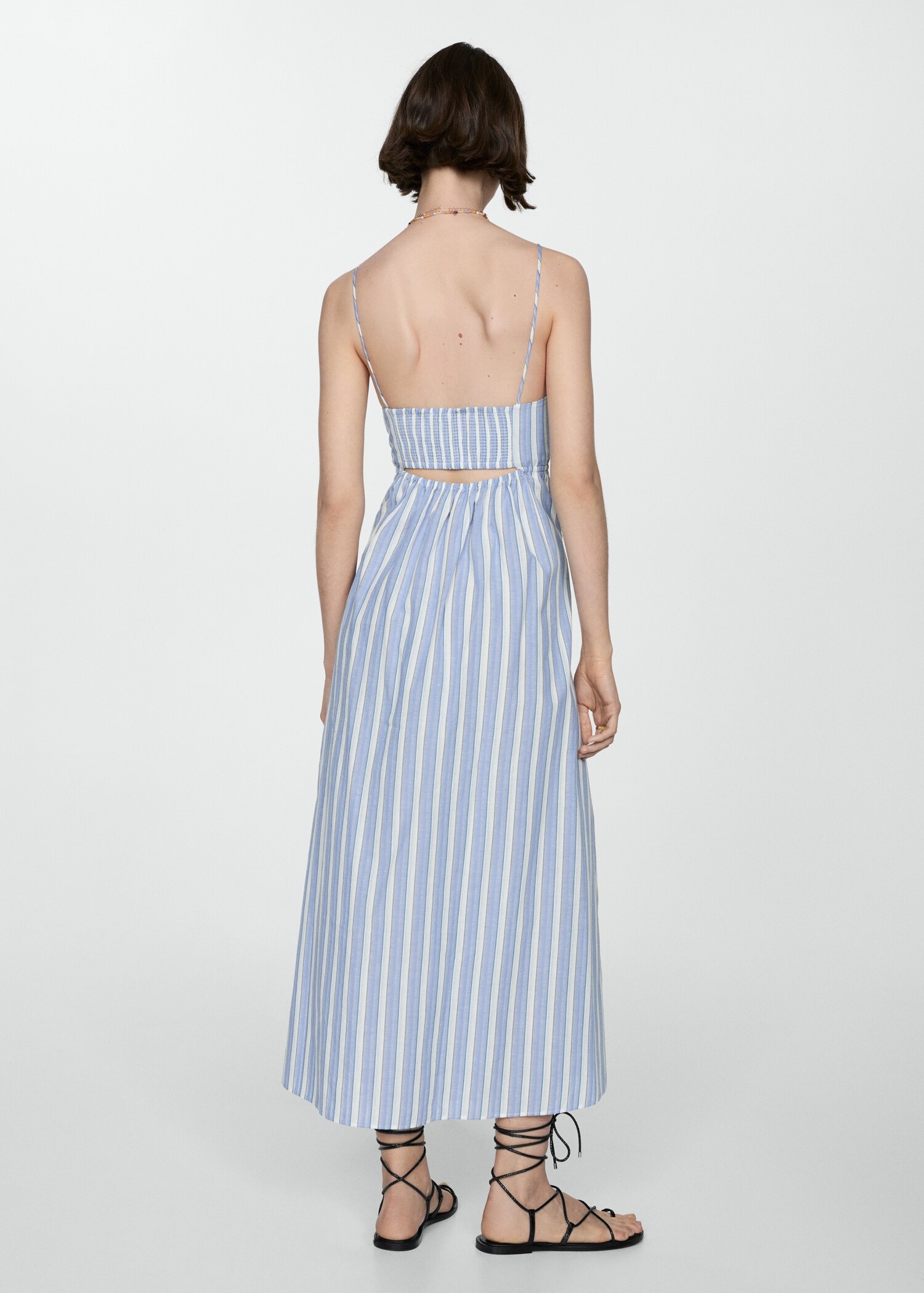 Cut-out back striped dress - Reverse of the article